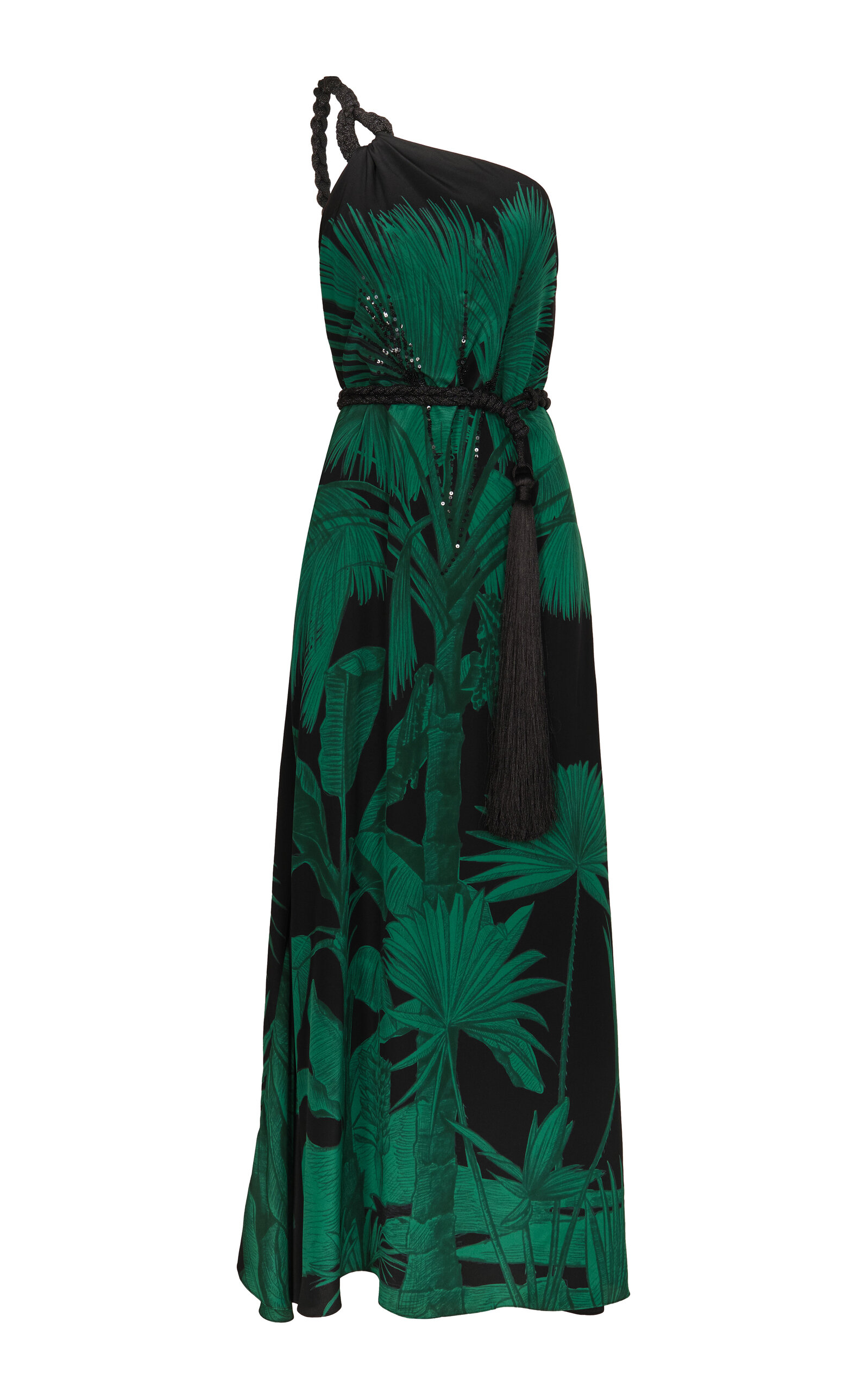 Johanna Ortiz Exceptional Joy Printed Silk Maxi Dress In Green