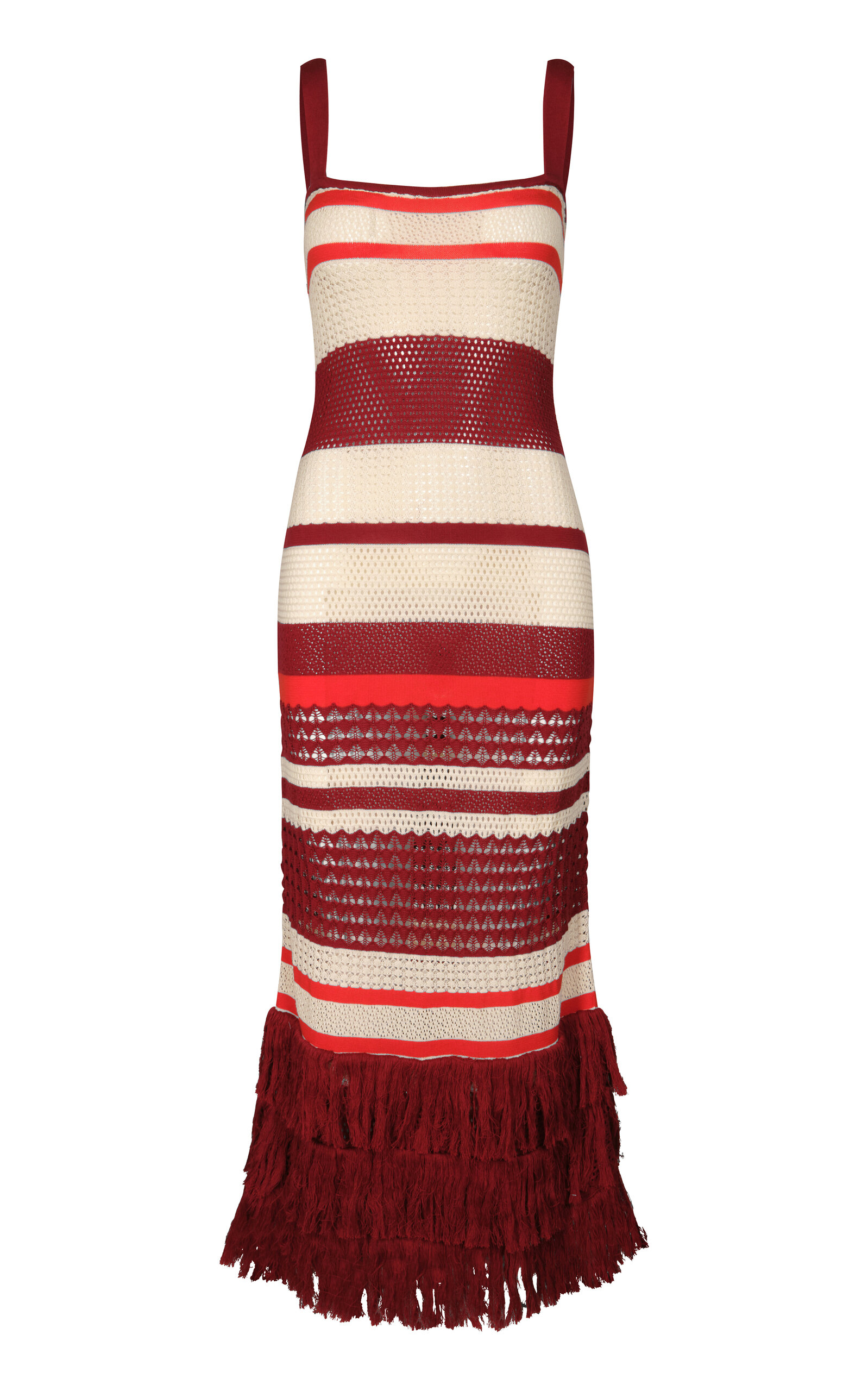 Johanna Ortiz Embayed Knit Midi Dress In Multi