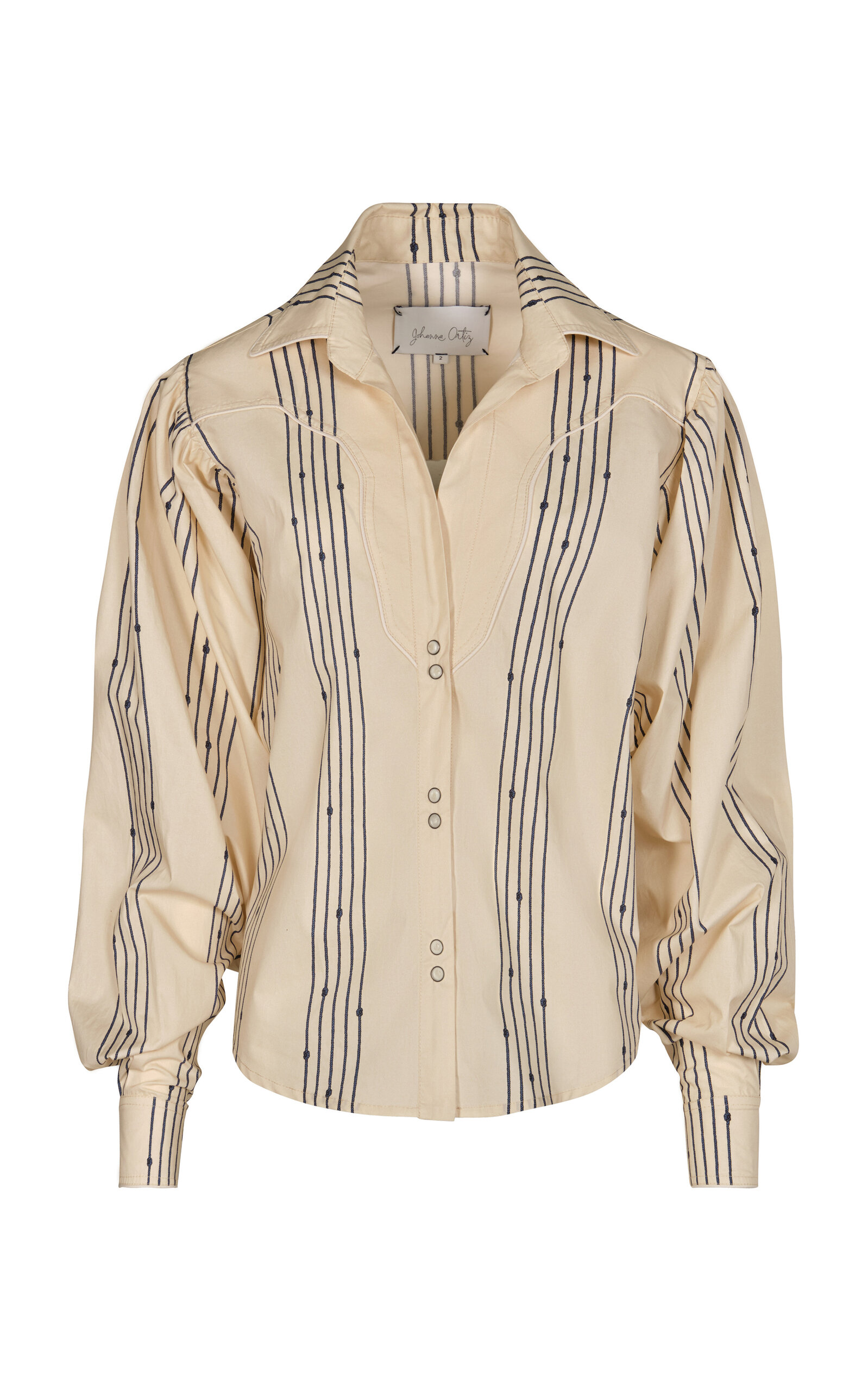 Shop Johanna Ortiz Cabos Sueltos Balloon Sleeve Cotton Shirt In Neutral