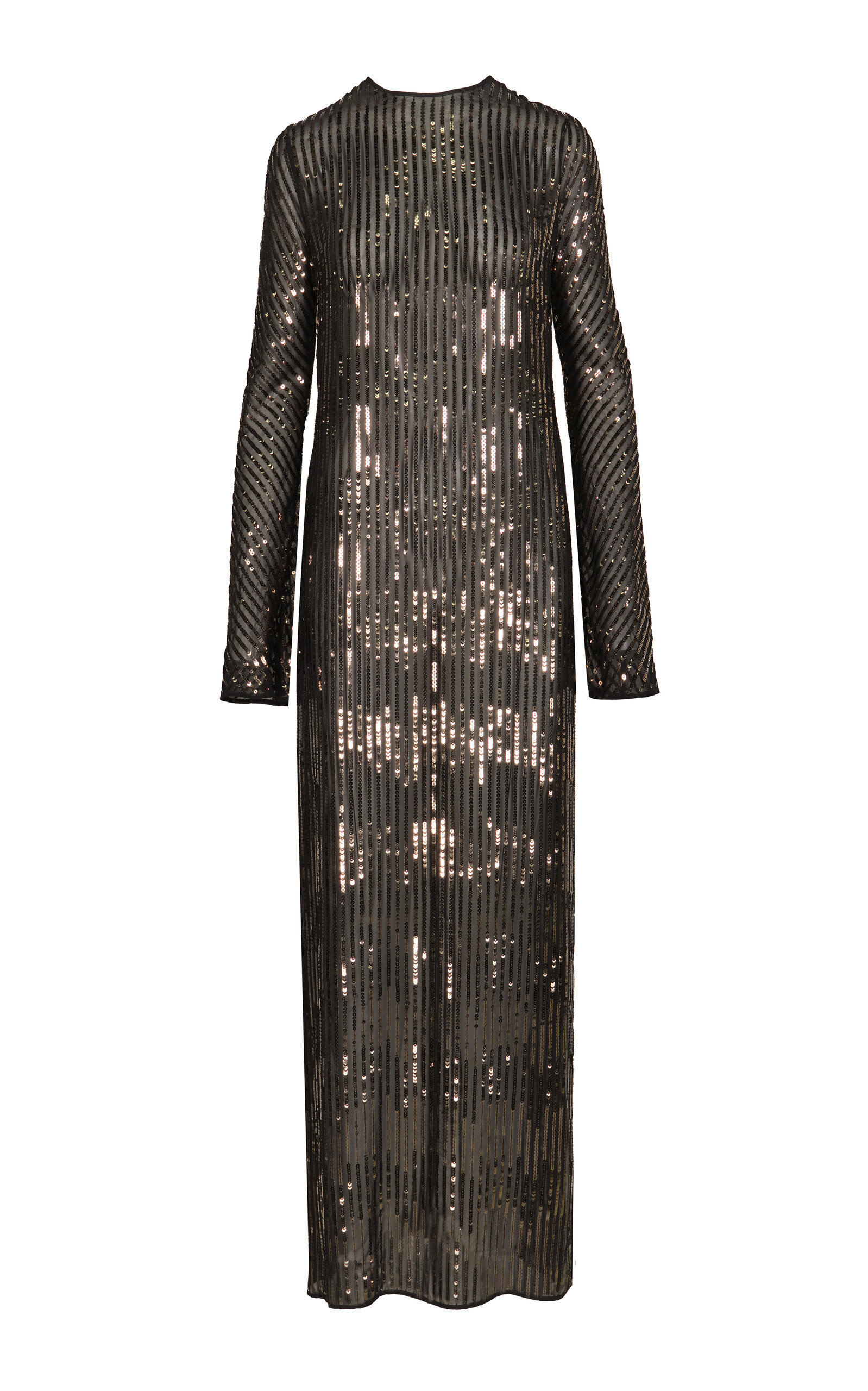 Shop Johanna Ortiz Actitud Nautica Sequined Maxi Tunic Dress In Gold