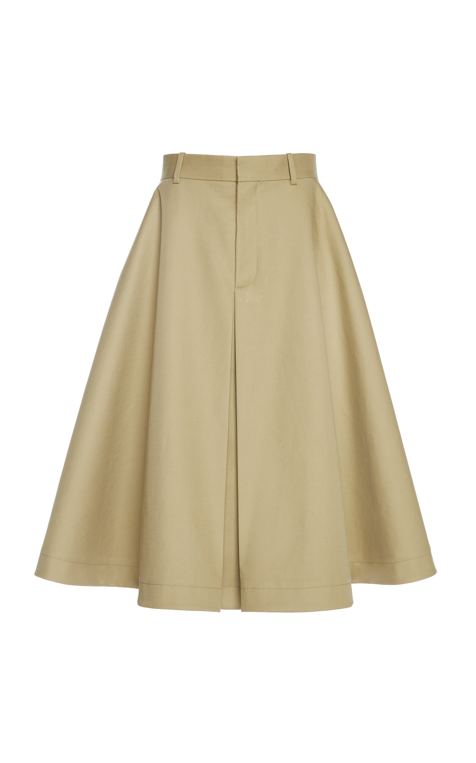 Fine Compact Cotton-Twill A-Line Skirt