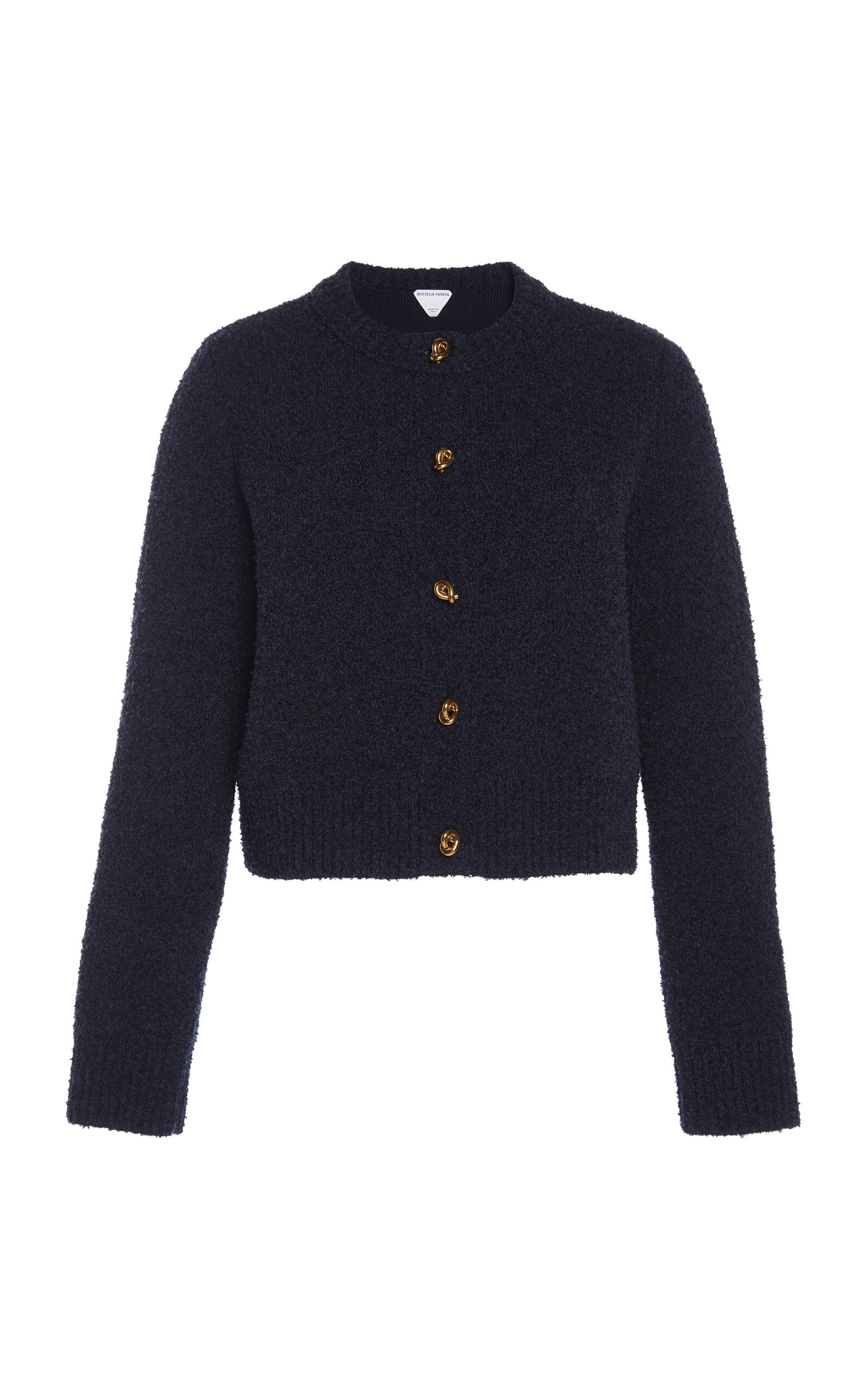 Knot Boucle-Knit Wool Cardigan