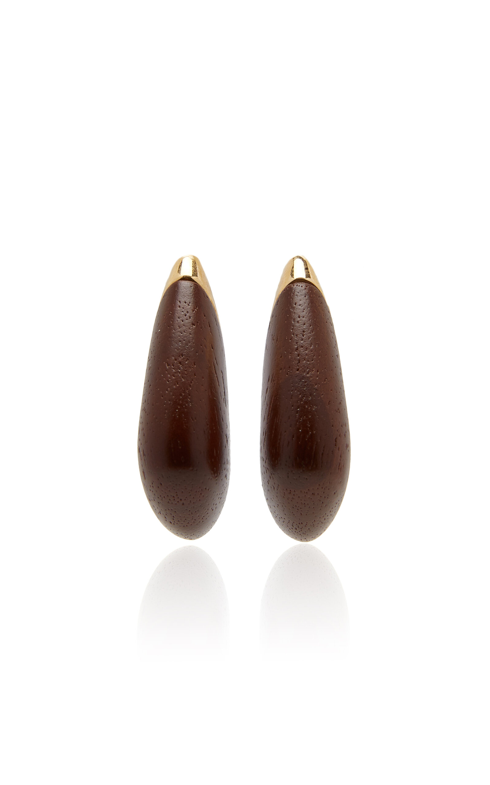 Wood 18K Gold-Plated Earrings