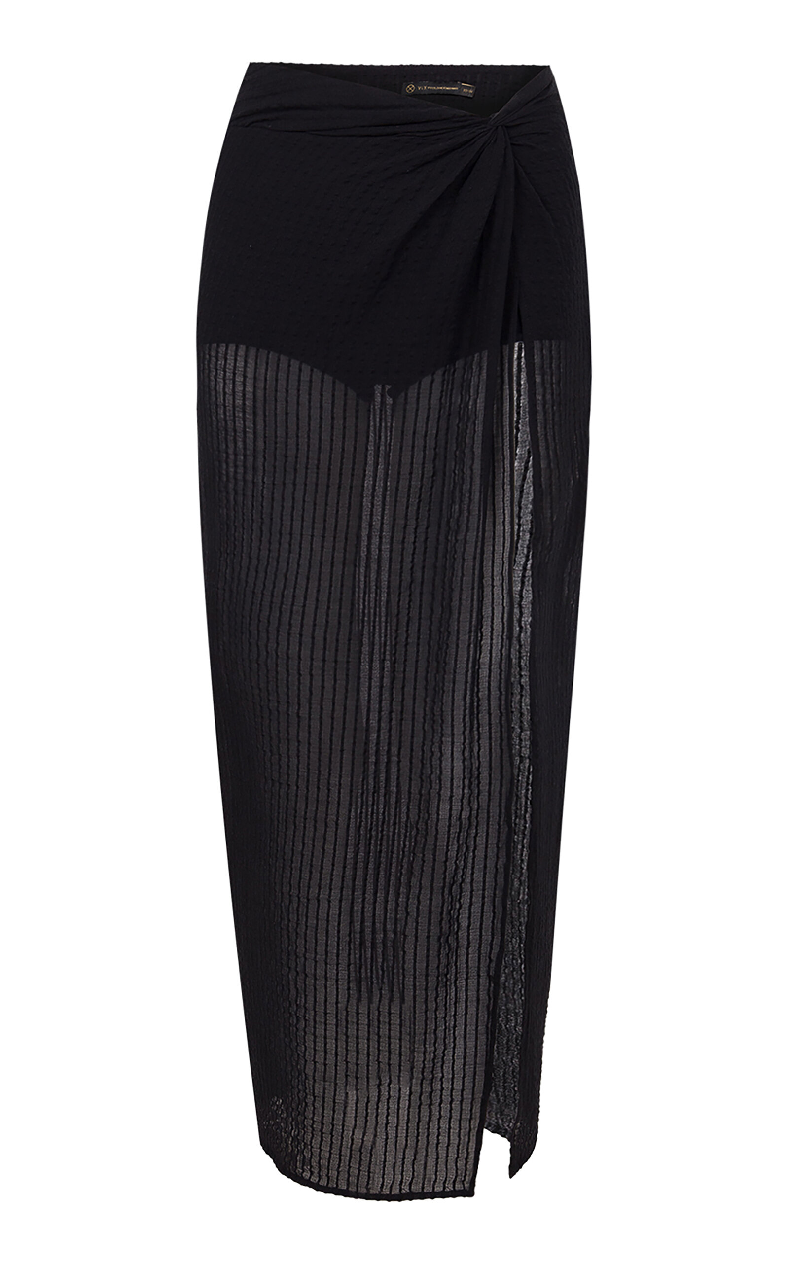 Shop Vix X Bianca Brandolini Solid Eug Cotton Sarong Midi Skirt In Black