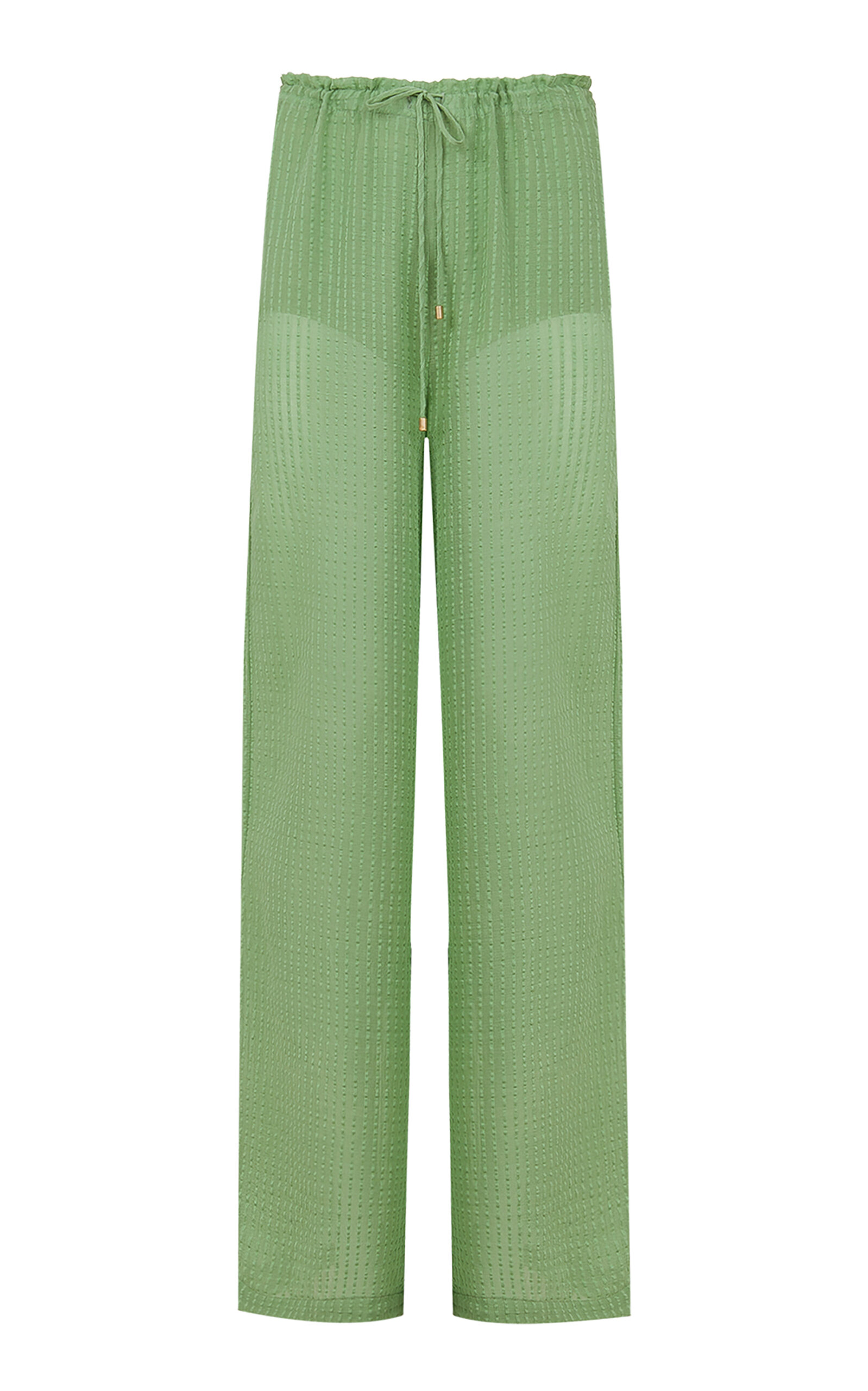 Vix X Bianca Brandolini Solid Bianca Cotton Wide-leg Pants In Green