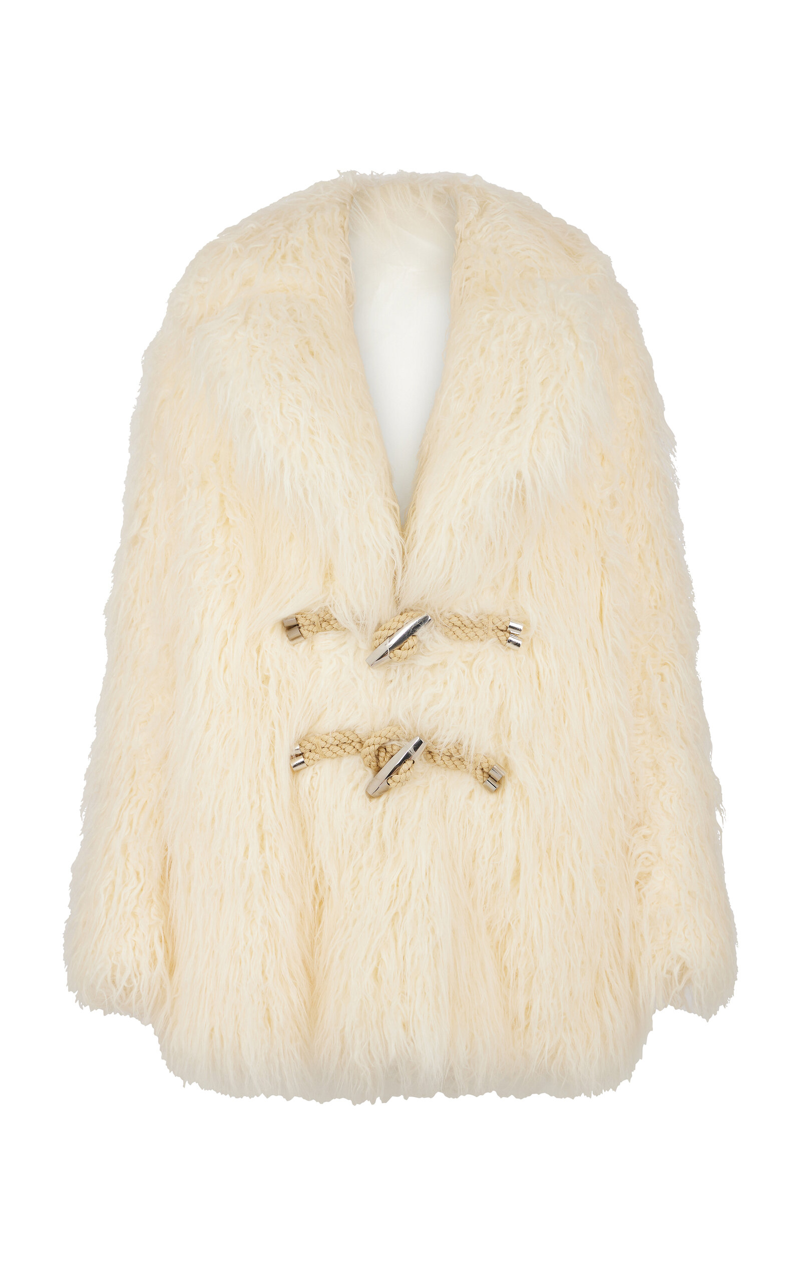 Rabanne Vegan Fur Coat In Ivory