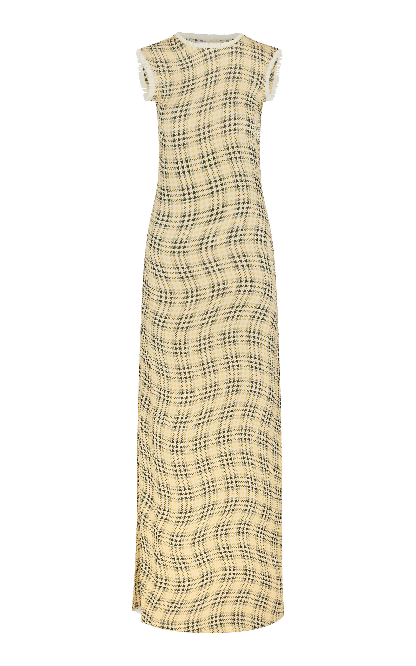 Shop Rabanne Tartan-plaid Jersey Maxi Dress