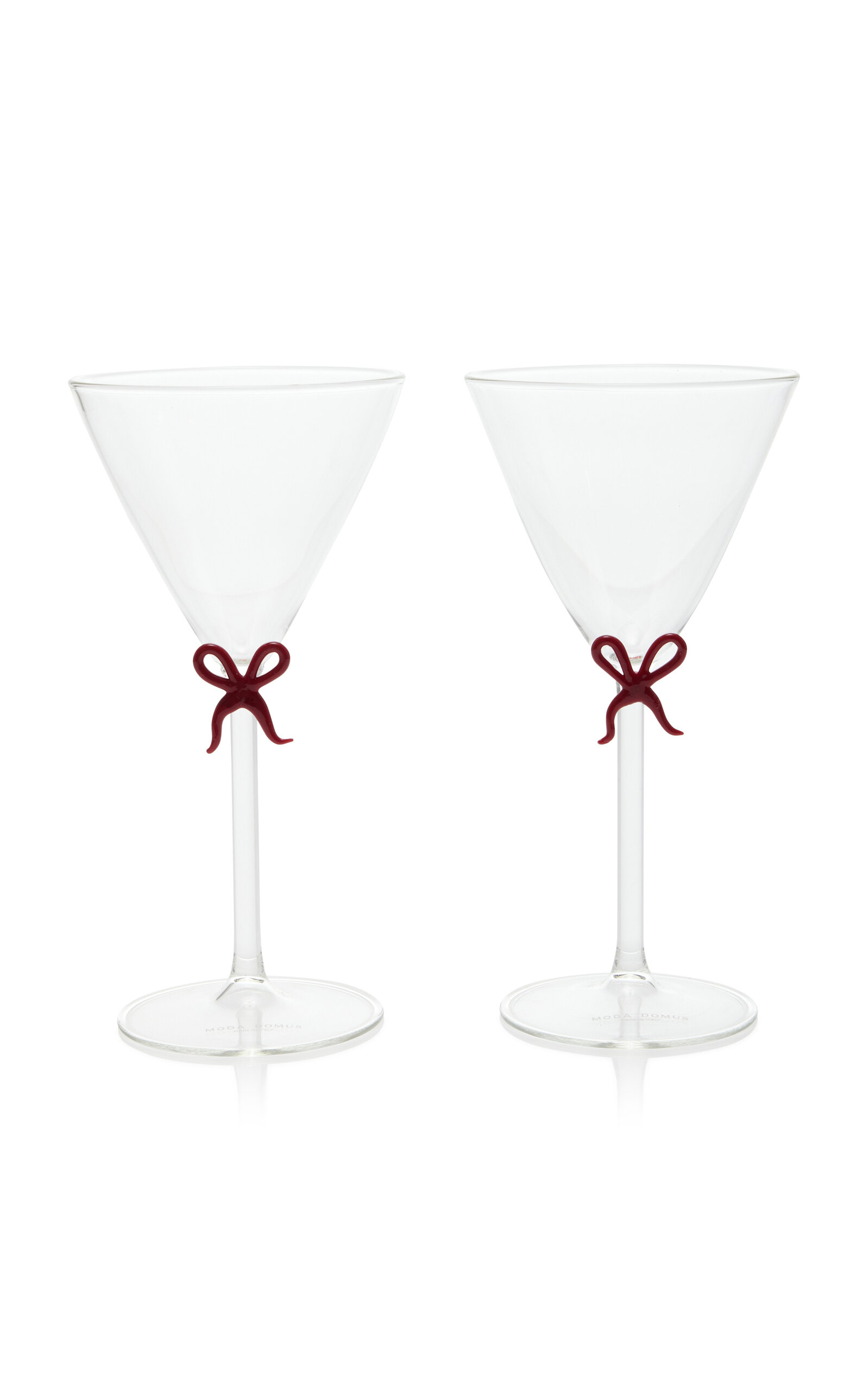 Shop Moda Domus Set-of-two Handmade Martini Glasses In Red