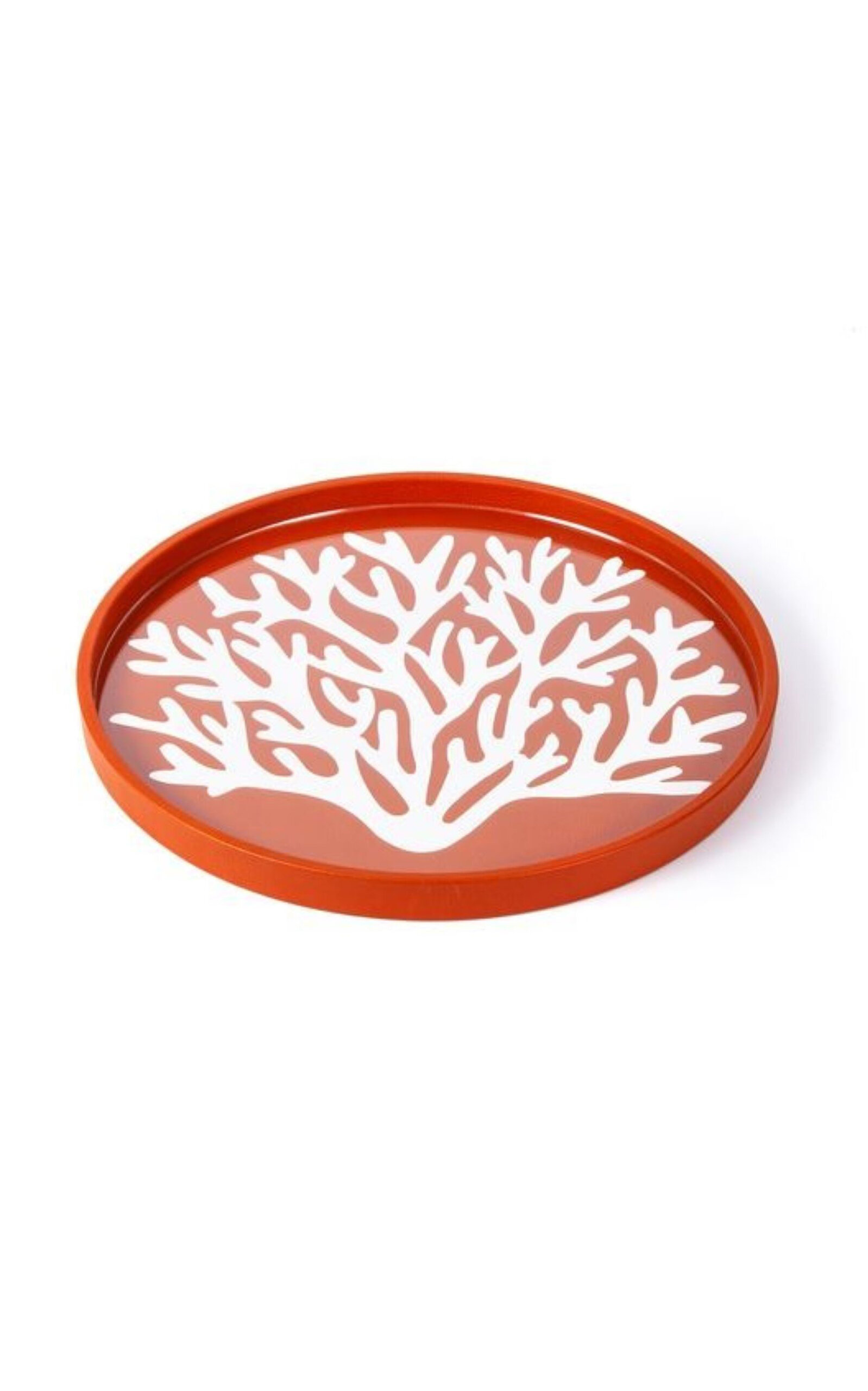 Shop Madame Malachite Large Curiosity Leather Tray In Orange