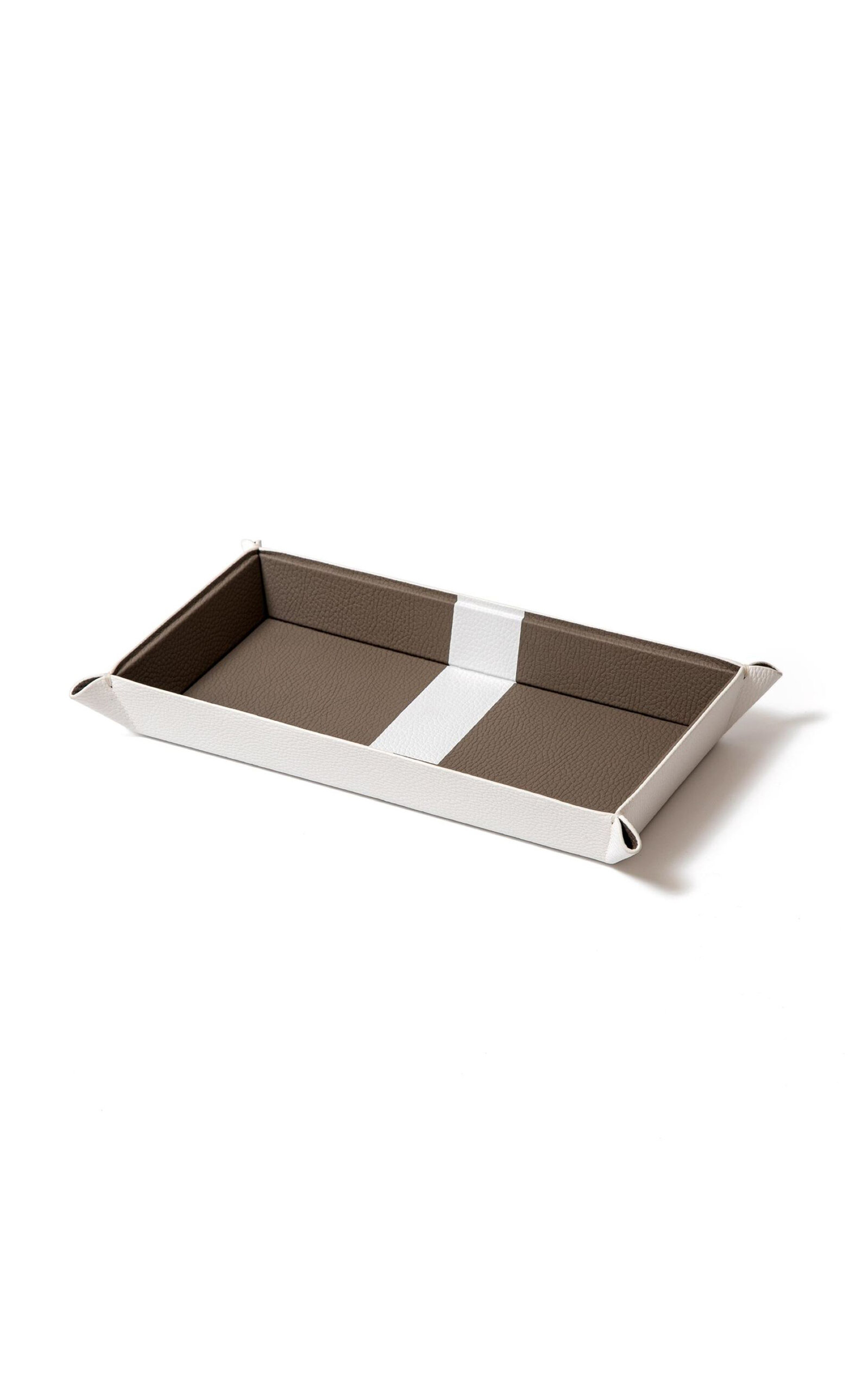 Shop Madame Malachite Riley Leather Vide Poche Tray In White