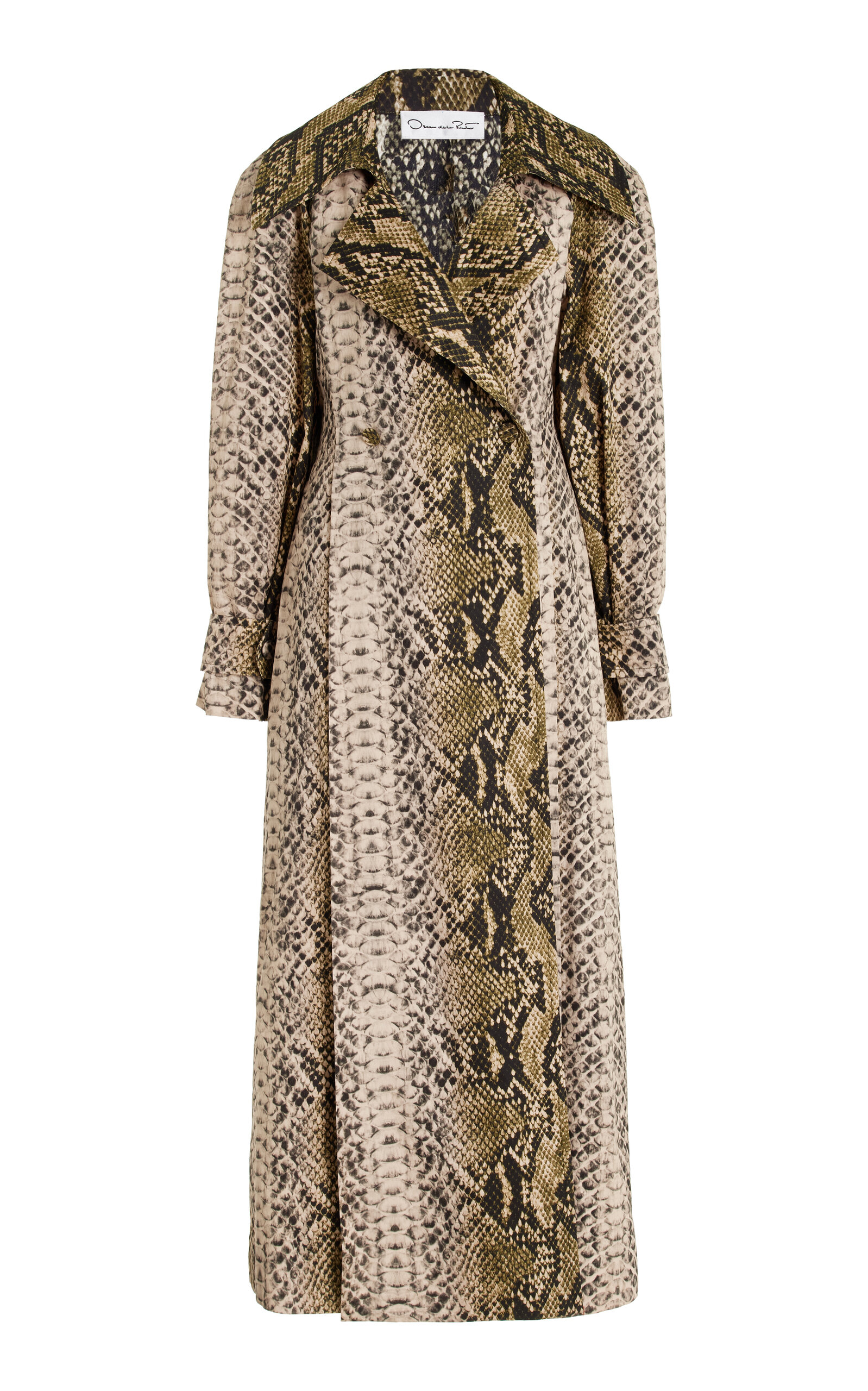 Snake-Effect Cotton Trench Coat