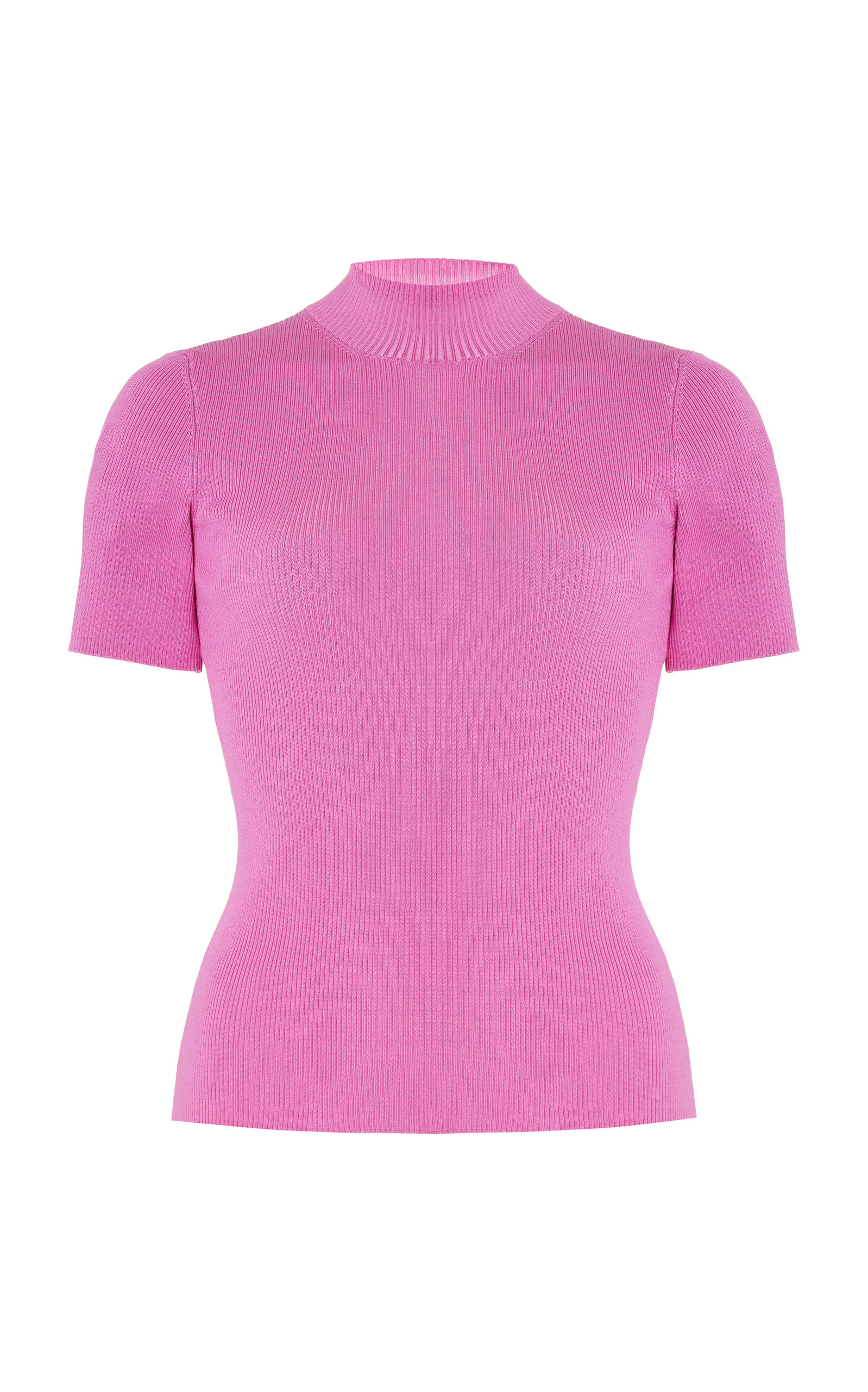 Shop Oscar De La Renta Knit Silk-blend Top In Pink