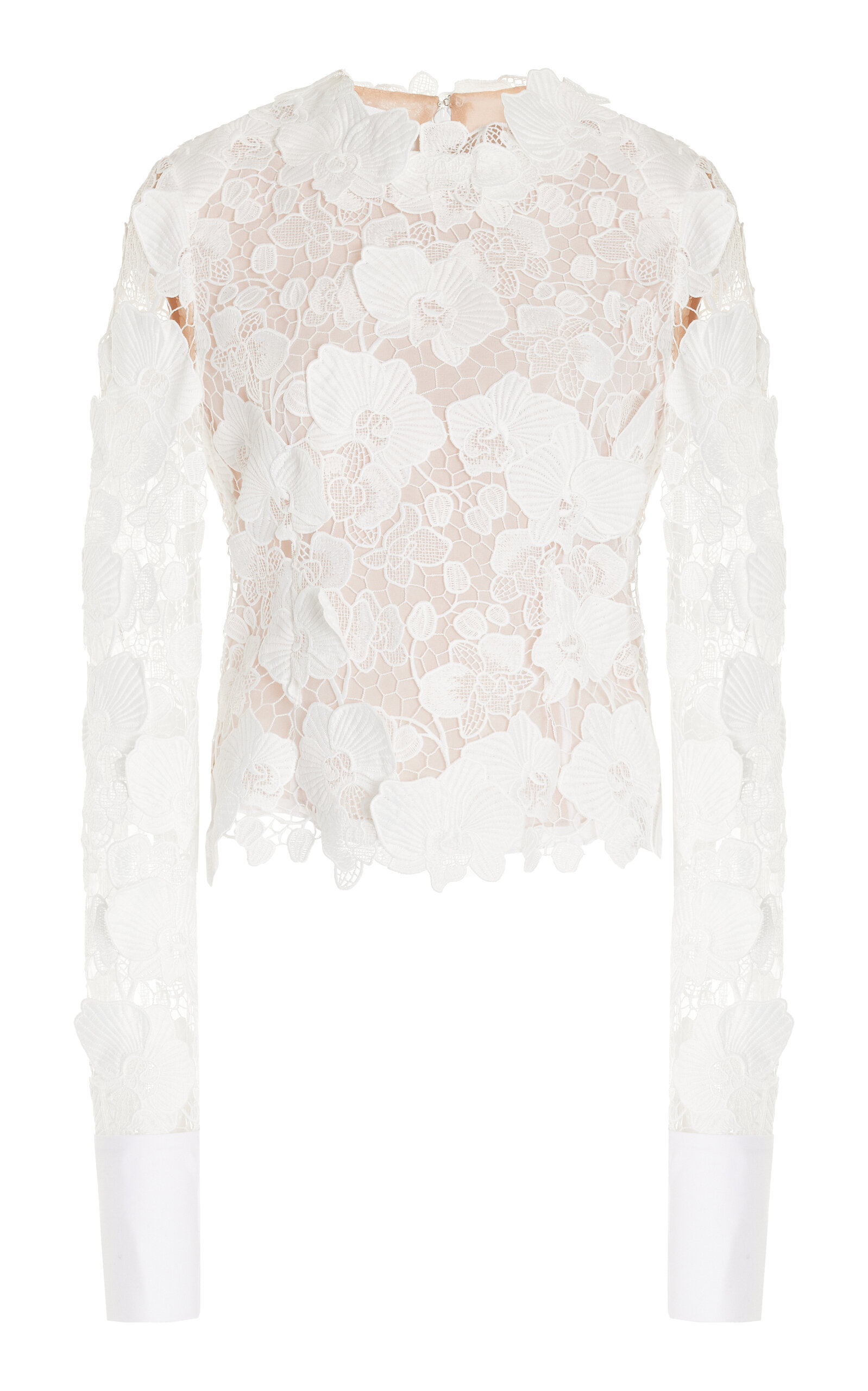 Shop Oscar De La Renta Guipure Lace Top In White