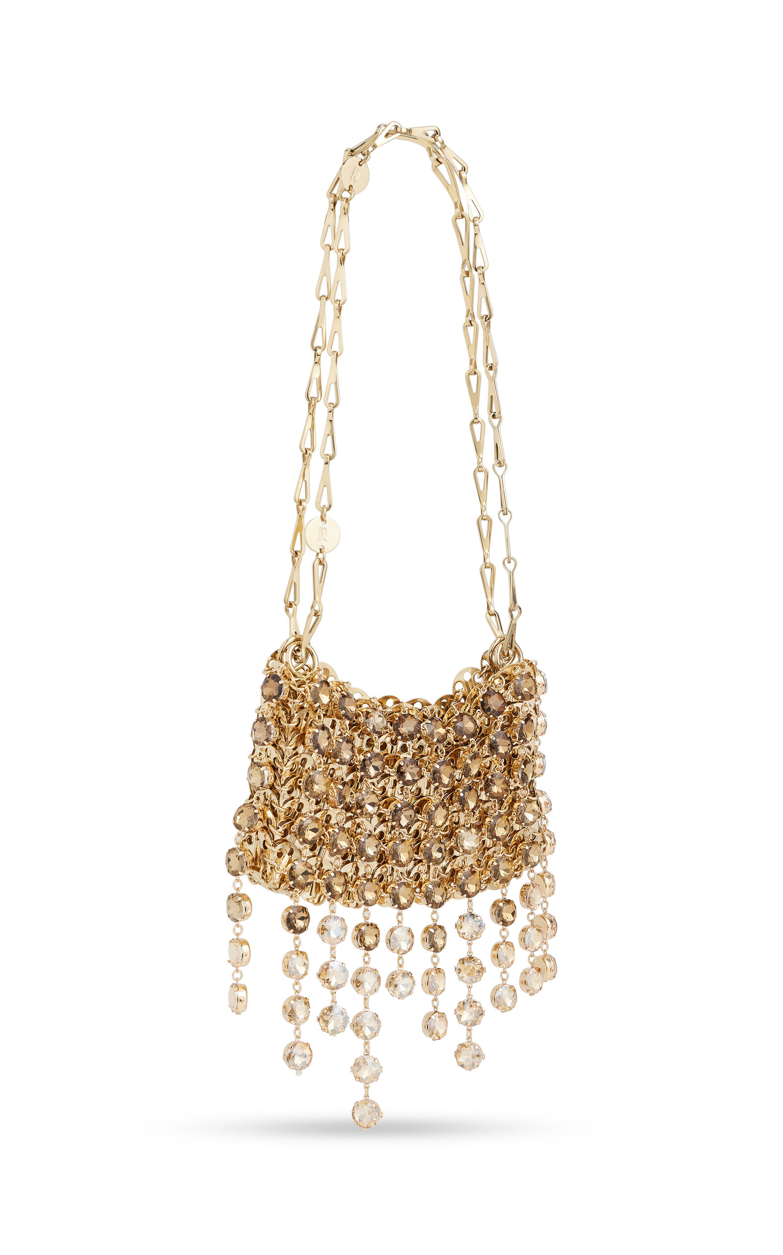 Crystal-Embellished Chain Shoulder Bag