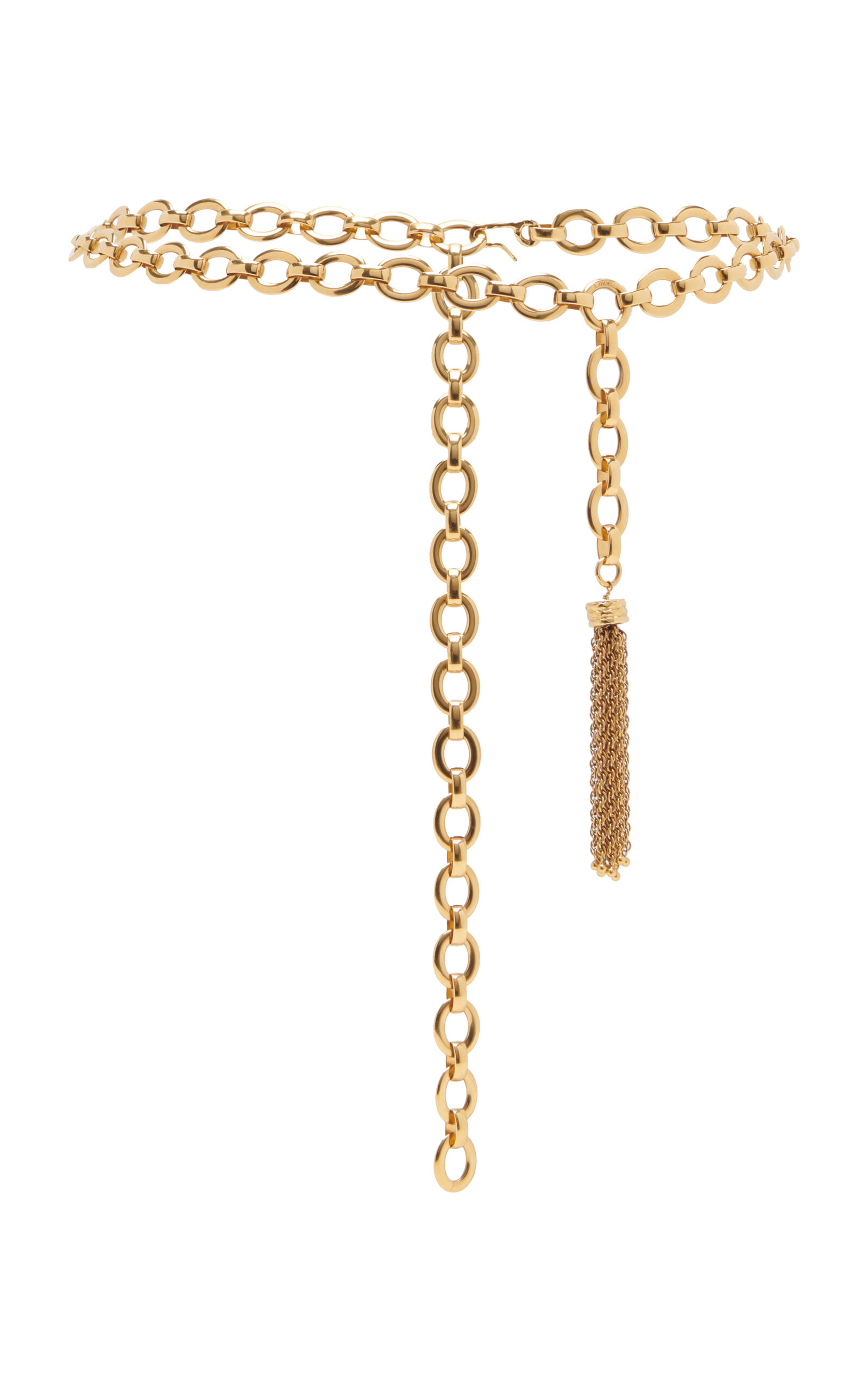 Chloé Tassel- Embellished Gold-Tone Chain Belt