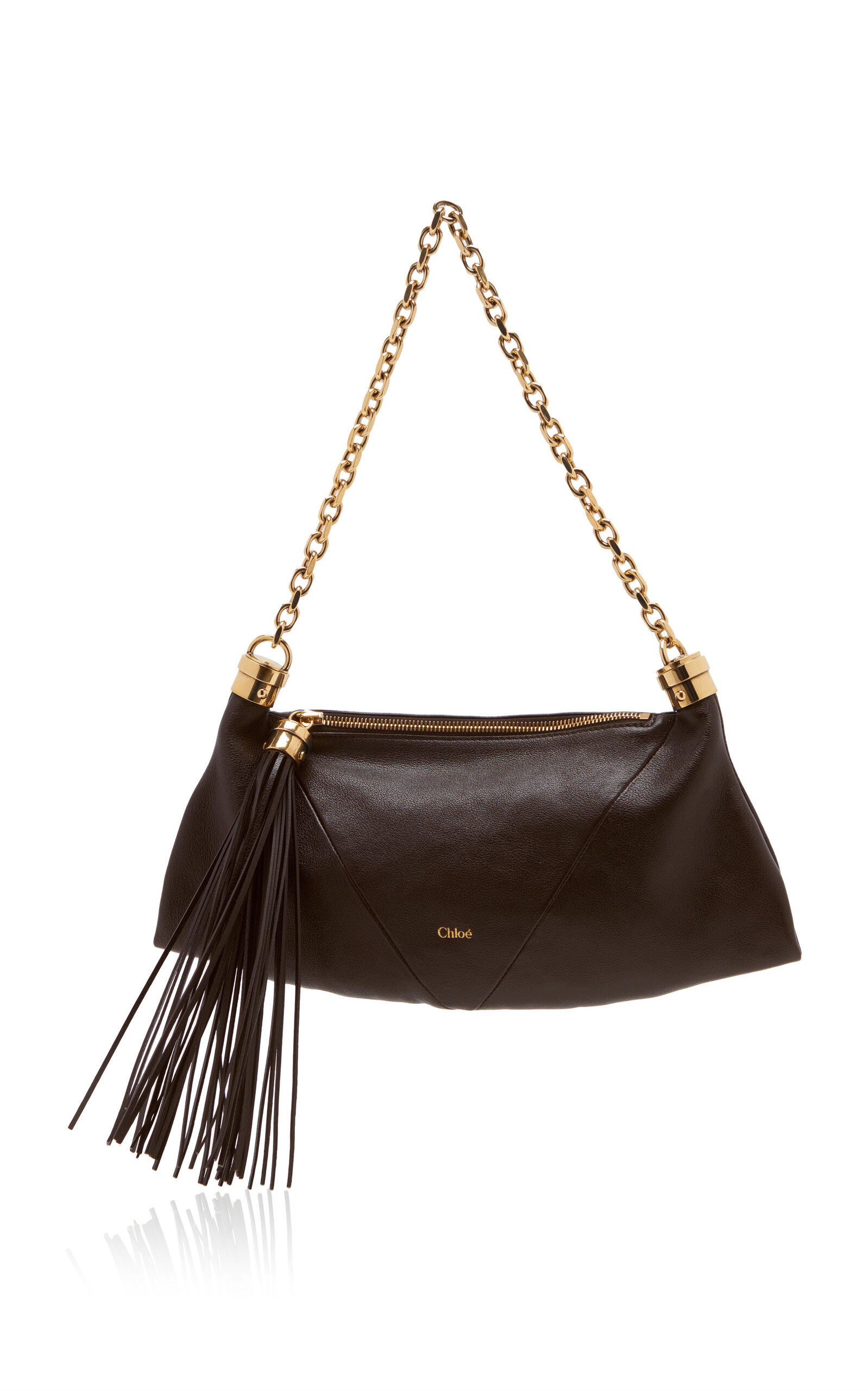 Chloé Tassel-Embellished Leather Foulard Bag