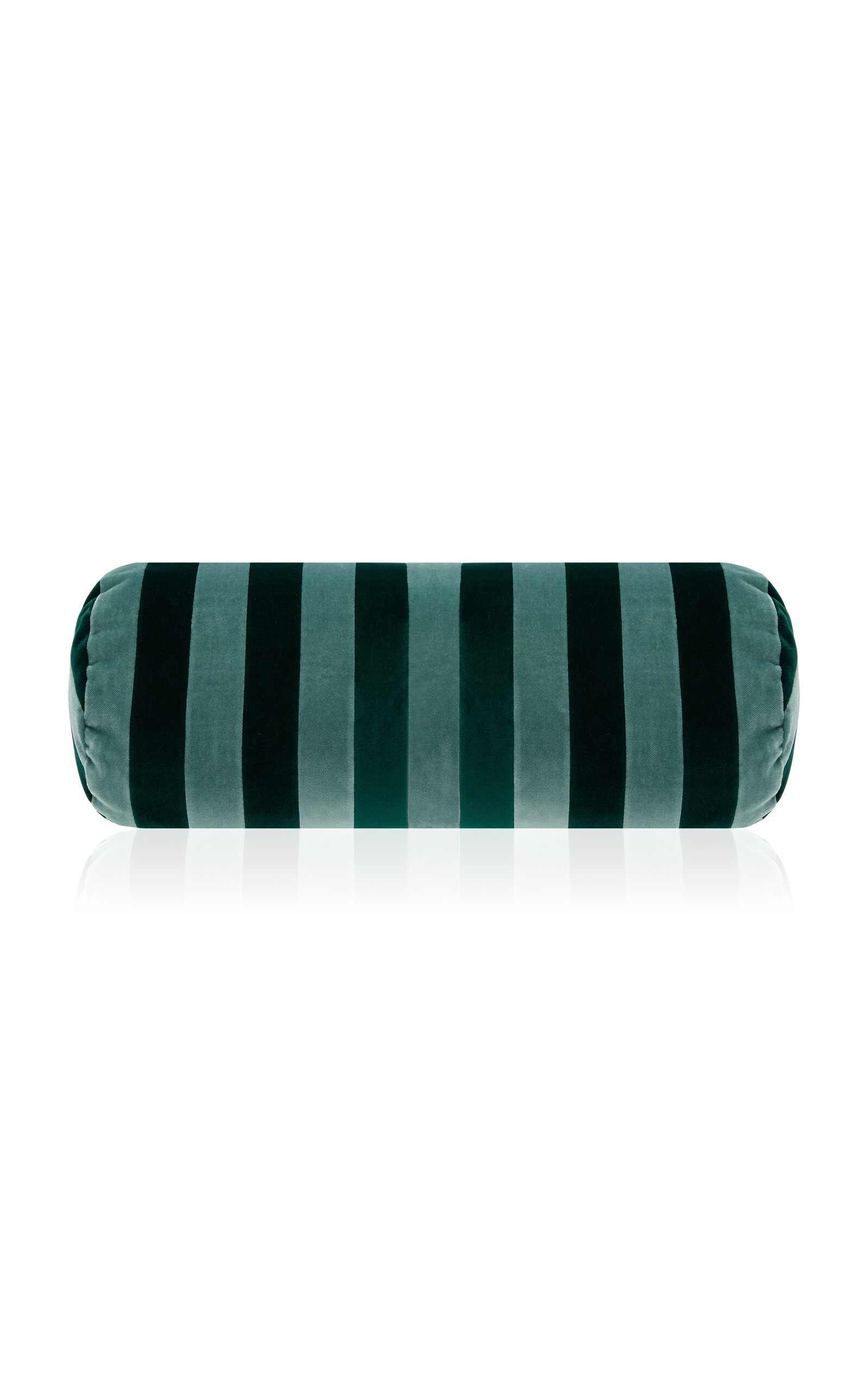 Christina Lundsteen Bolster Cotton Velvet Cushion In Green