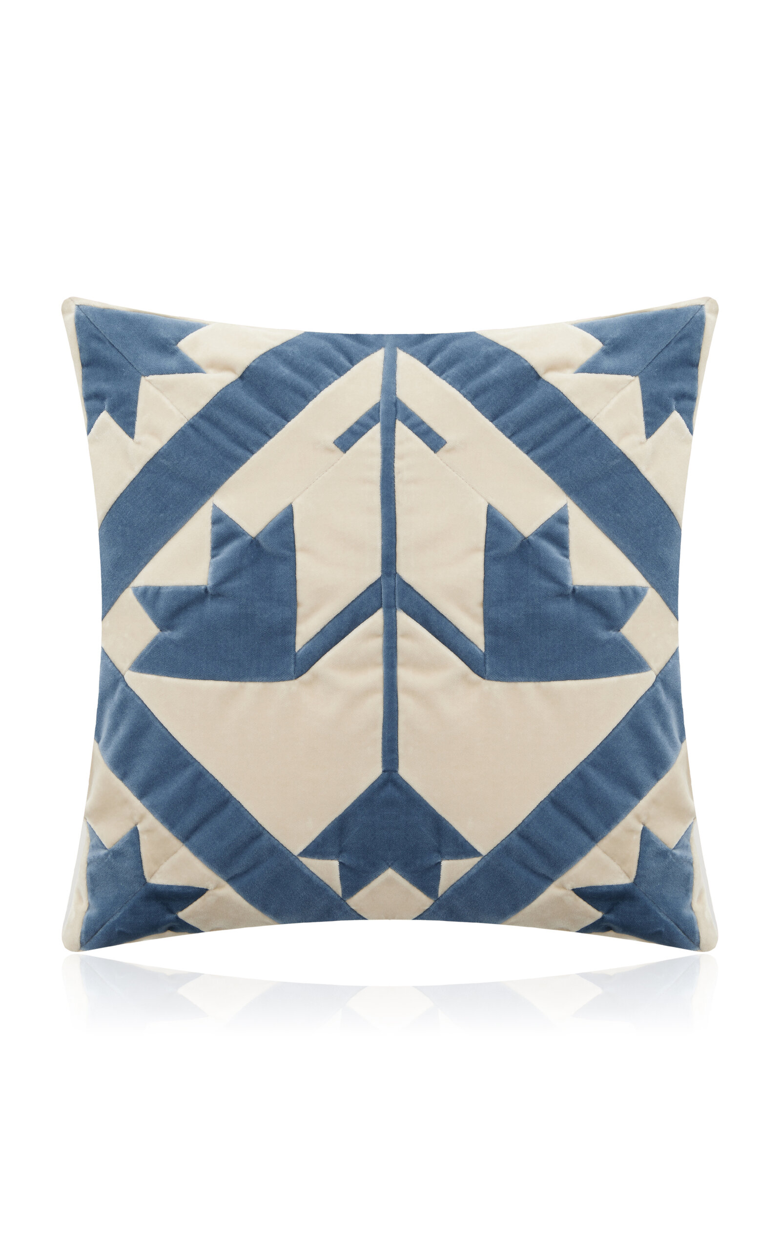 Christina Lundsteen Lydia Cotton Velvet Cushion In Blue