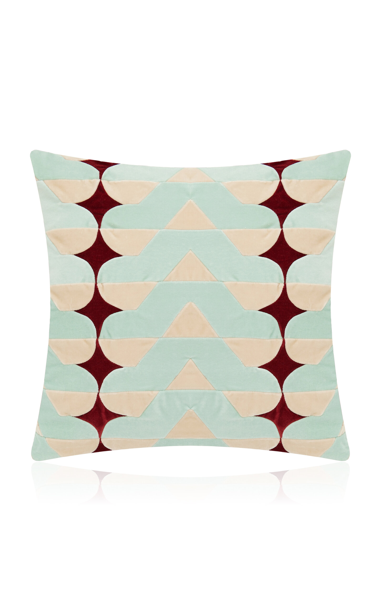 Christina Lundsteen Brie Cotton Velvet Cushion In Blue