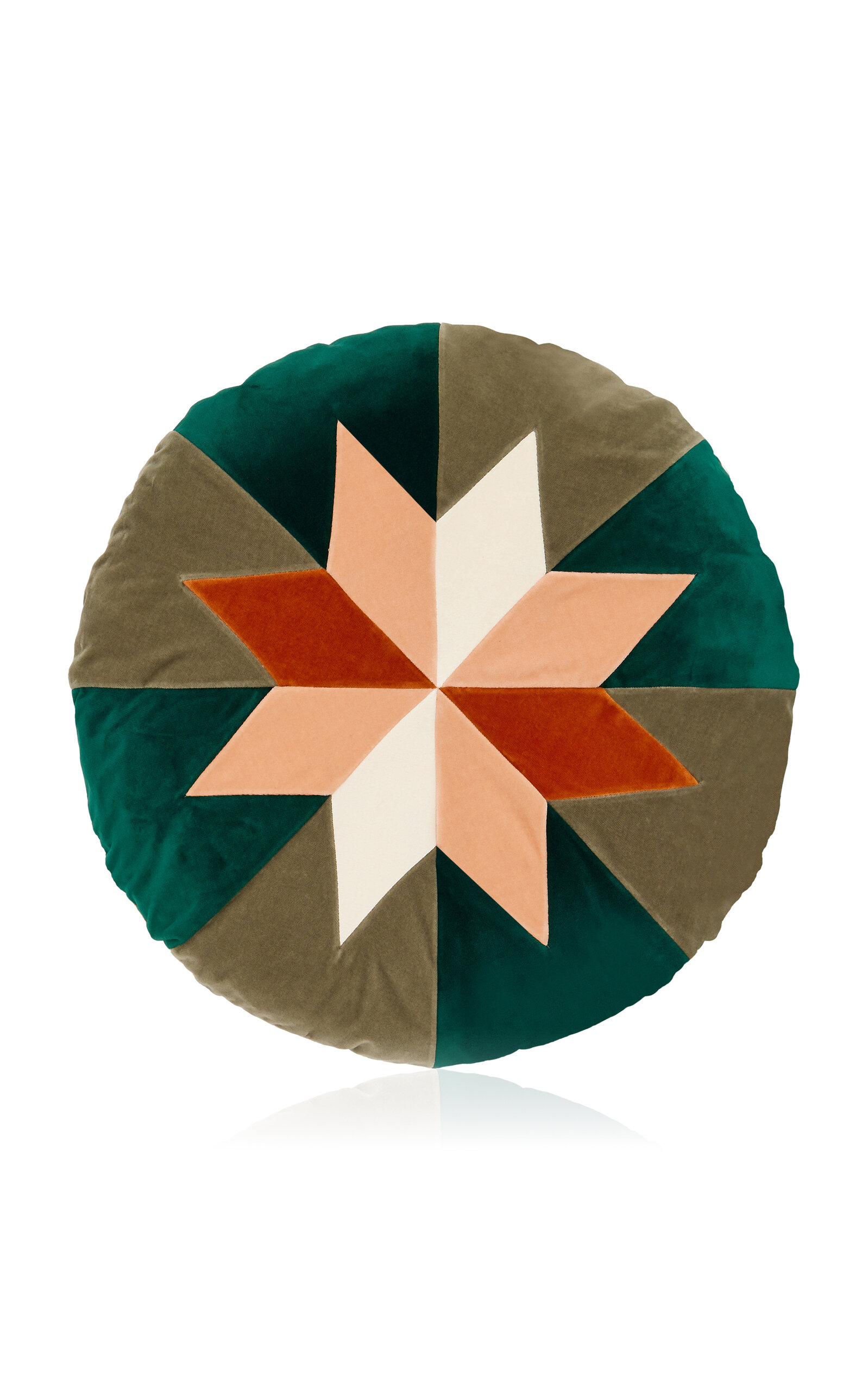 Christina Lundsteen Star Cotton Velvet Cushion In Multi