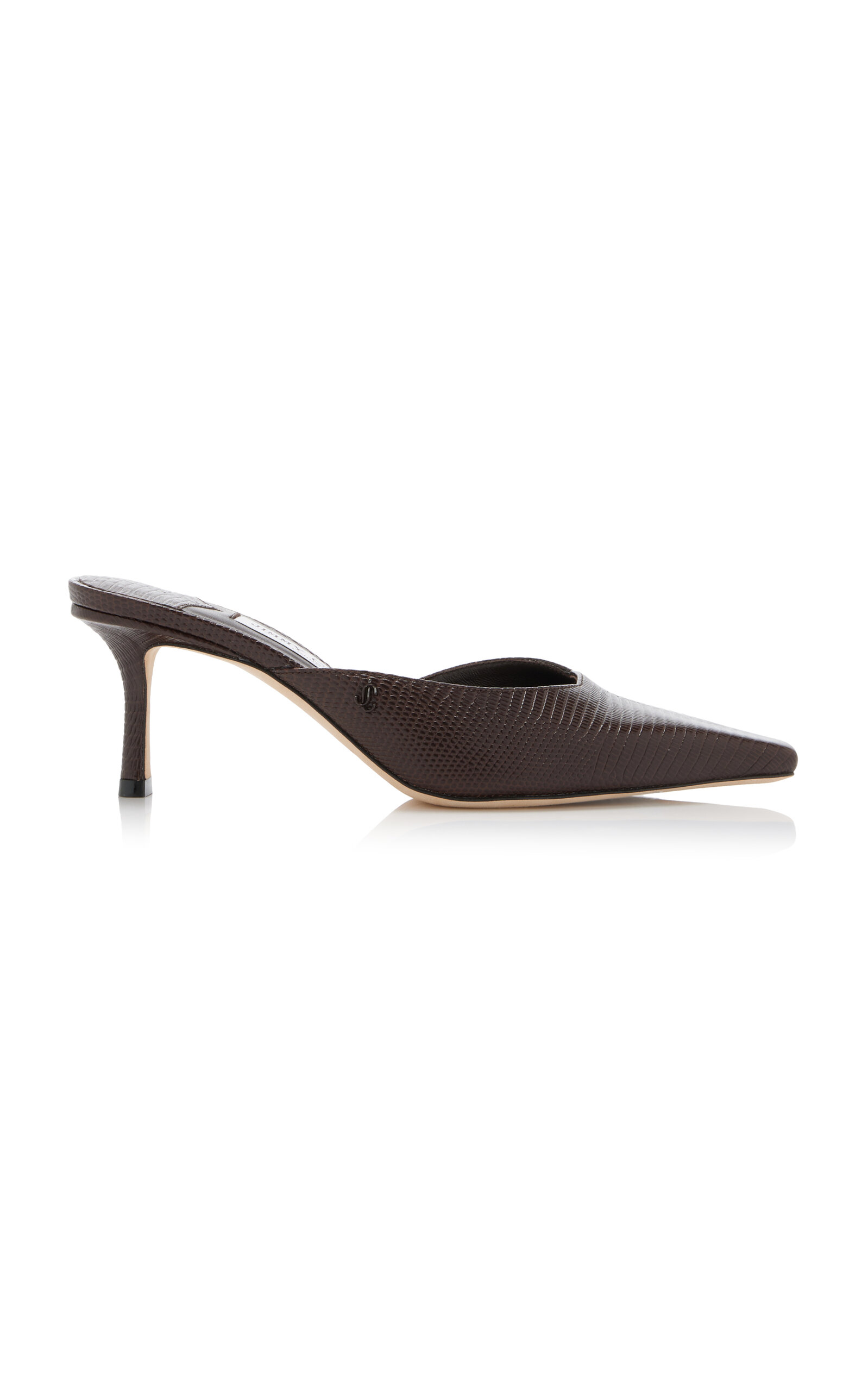 Vivi Lizard-Effect Leather Mules