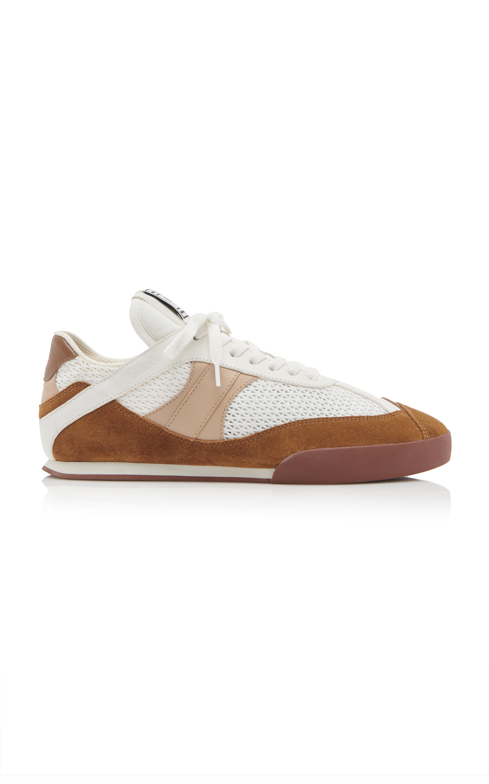 Chloé Low-Top Leather-Mesh Sneakers