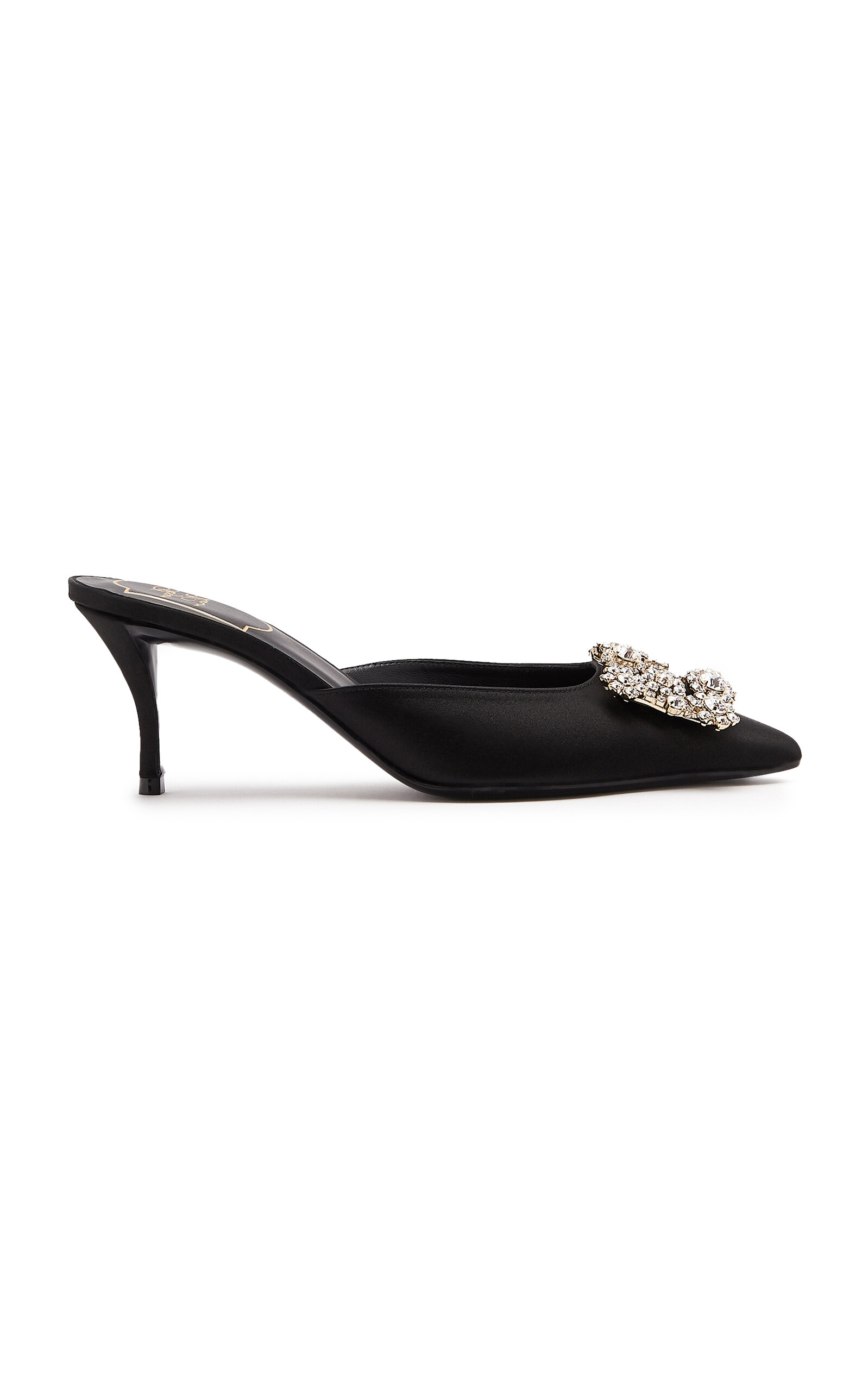 Efflorescence Crystal-Embellished Satin Mules