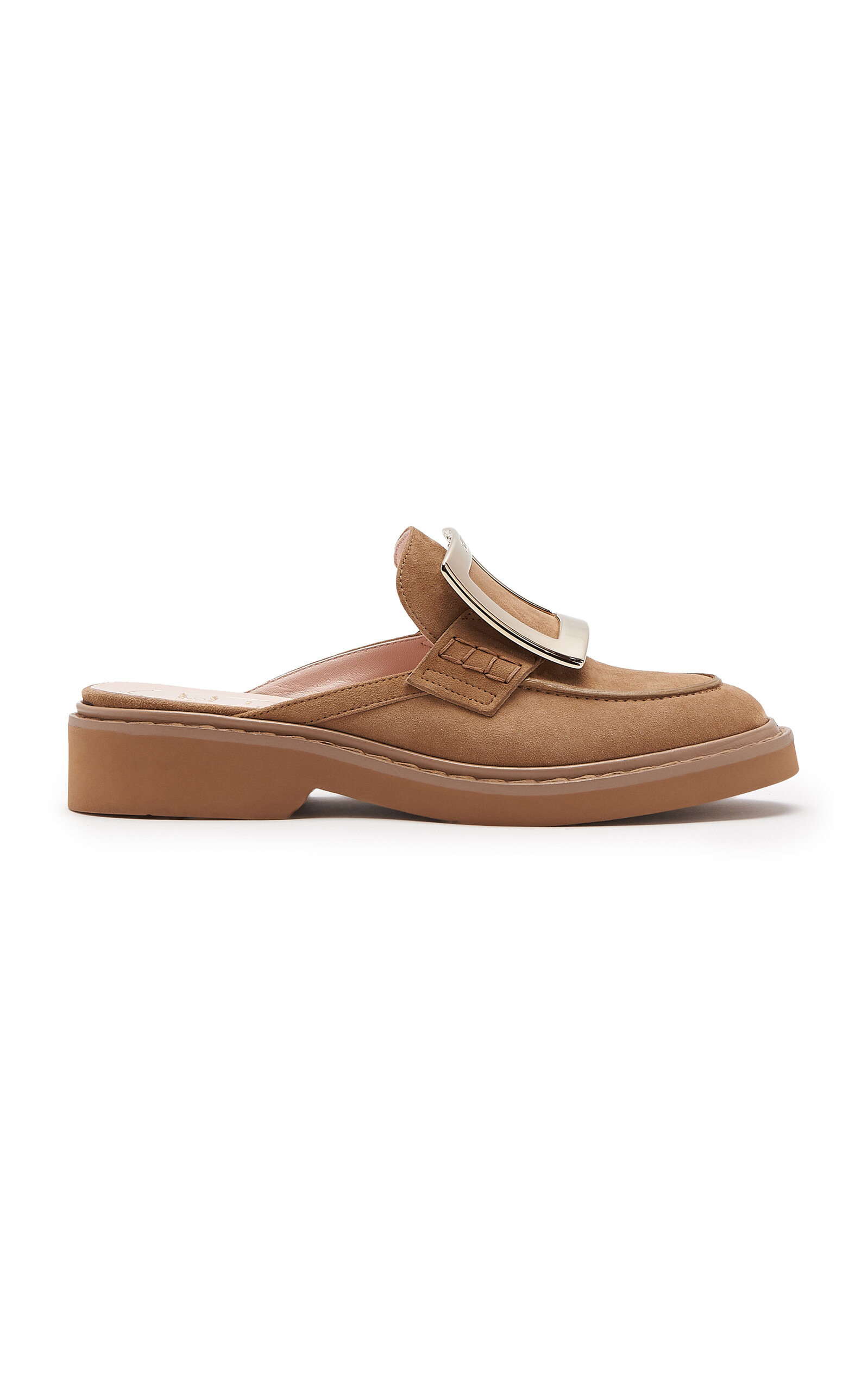 Viv Rangers Buckle-Detailed Suede Mule Loafers