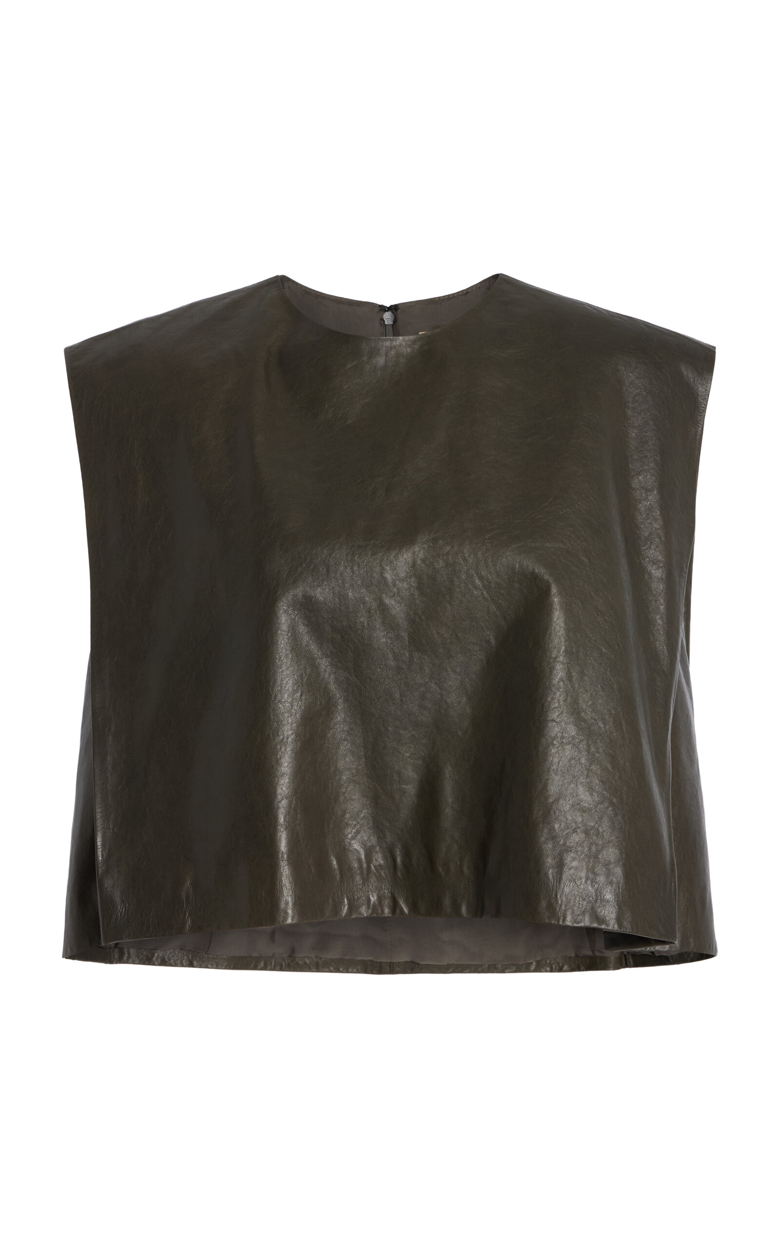 Milagros Leather Crop Top