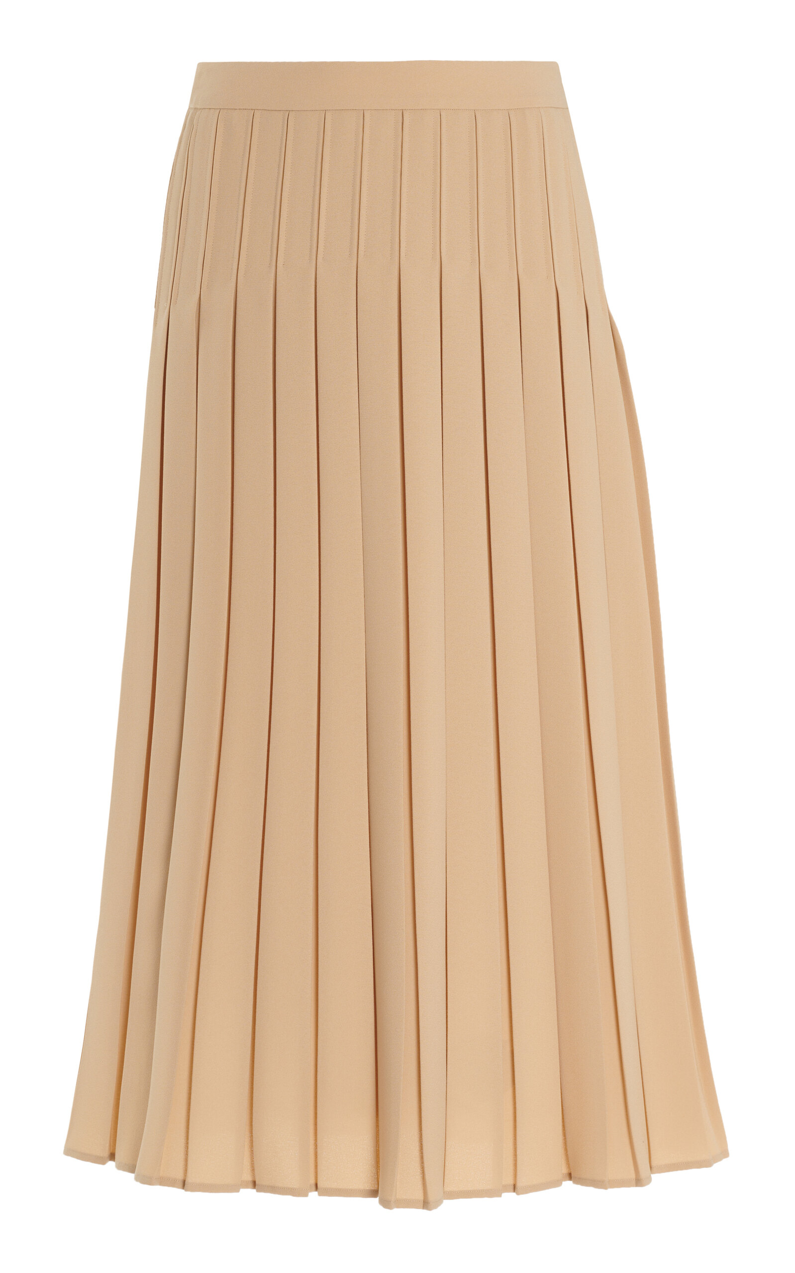 Shop Max Mara Luisa Pleated Midi Skirt In Neutral