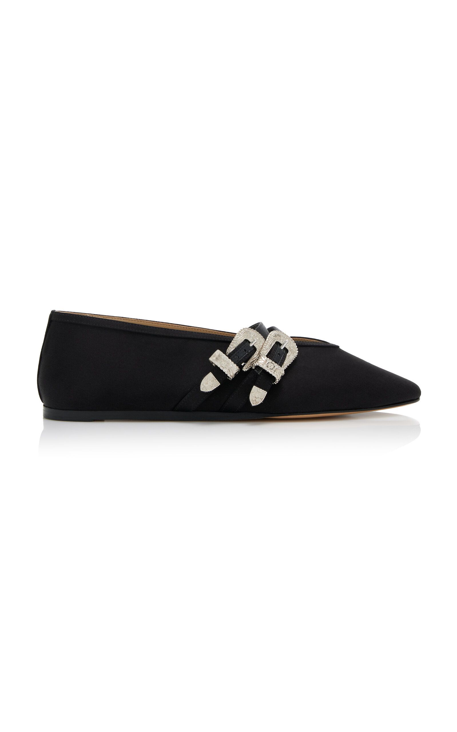 LE MONDE BERYL CLAUDIA SILK-SATIN BALLET FLATS 