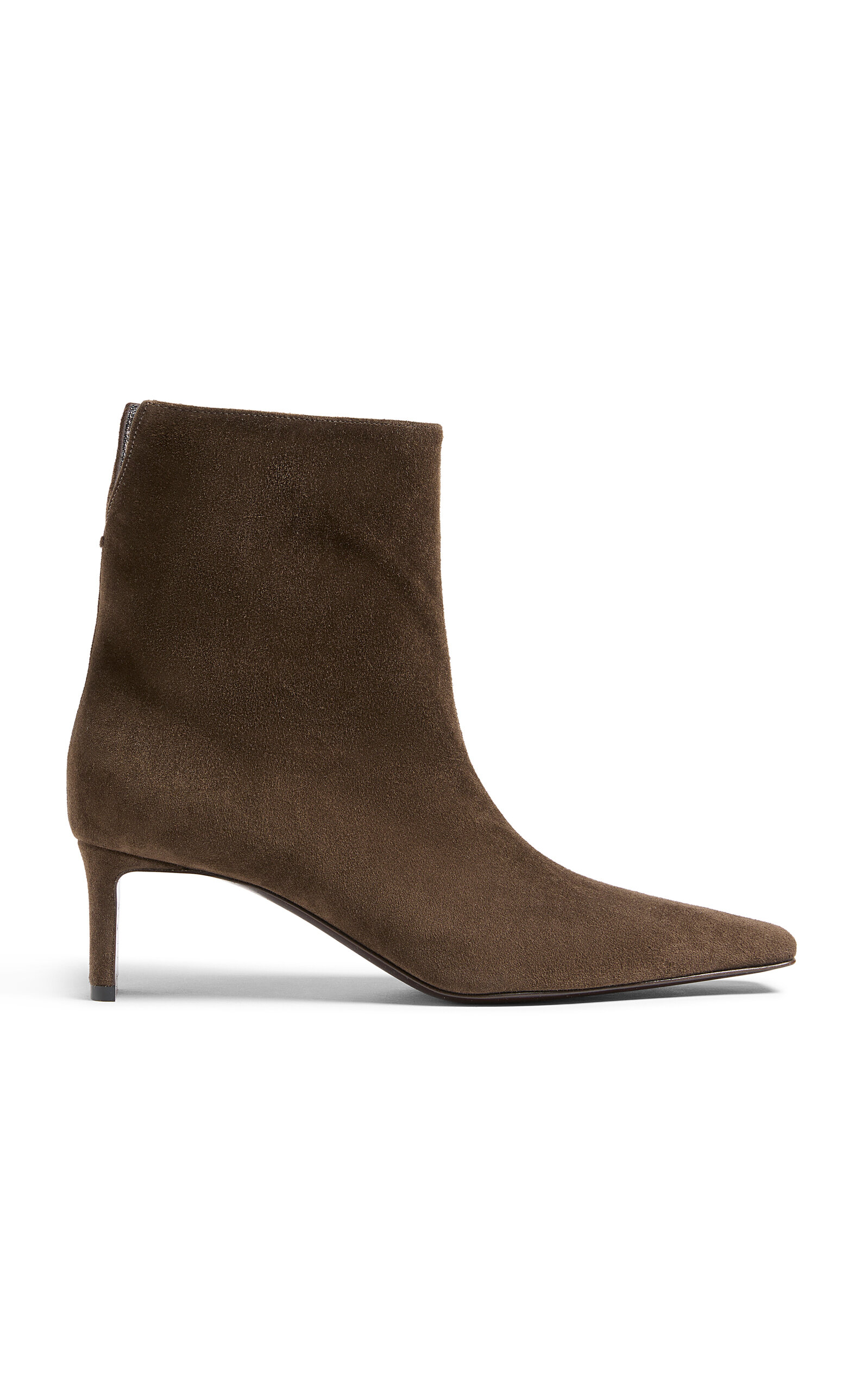 Shop Khaite Ona Suede Ankle Boots In Brown