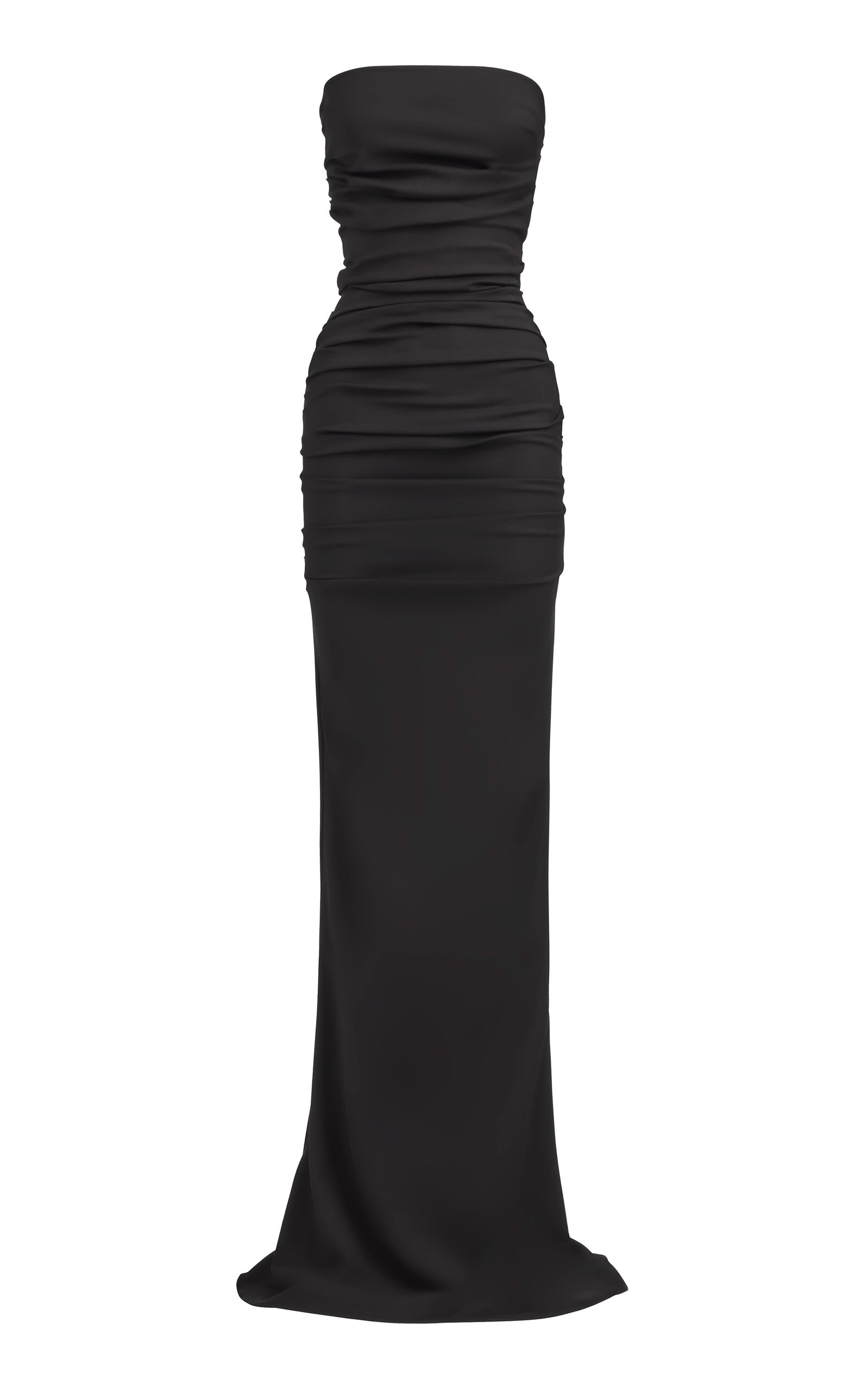 Maticevski Intoxicate Ruched Cotton-blend Maxi Dress In Black