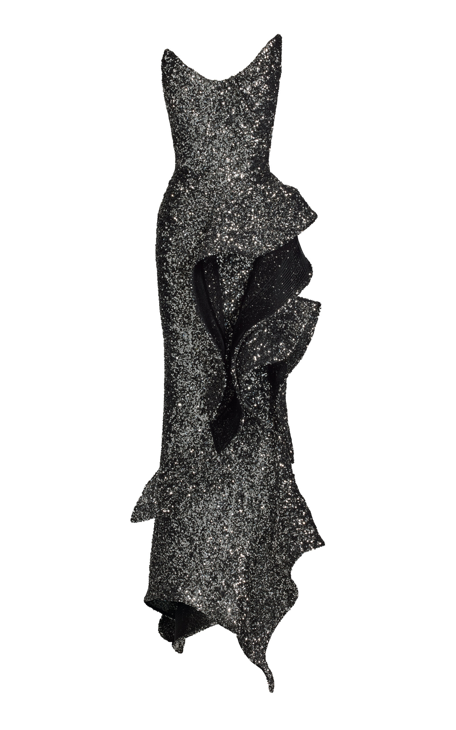 Shop Maticevski Thistle Wave Sequined Gown In Silver