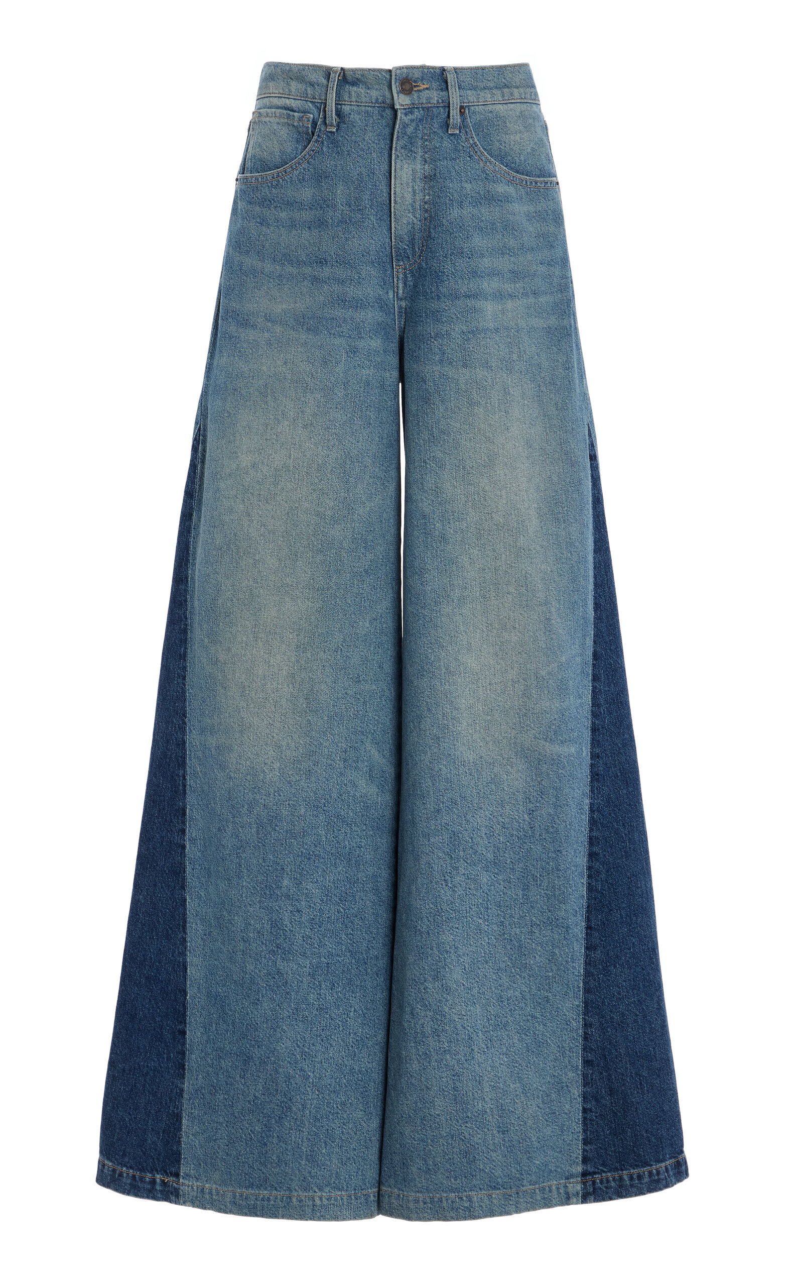 Shop Nili Lotan Ebony Rigid High-rise Wide-leg Jeans In Blue