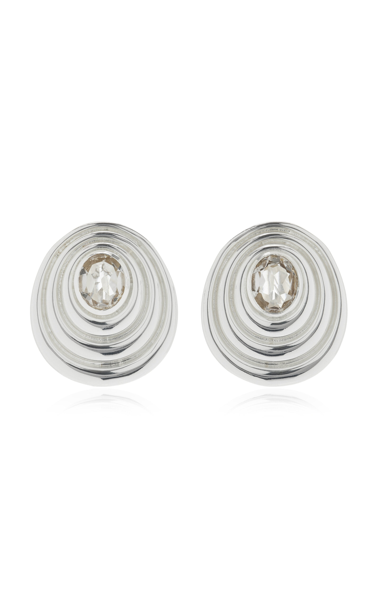 Silver-Plated Quartz Earrings