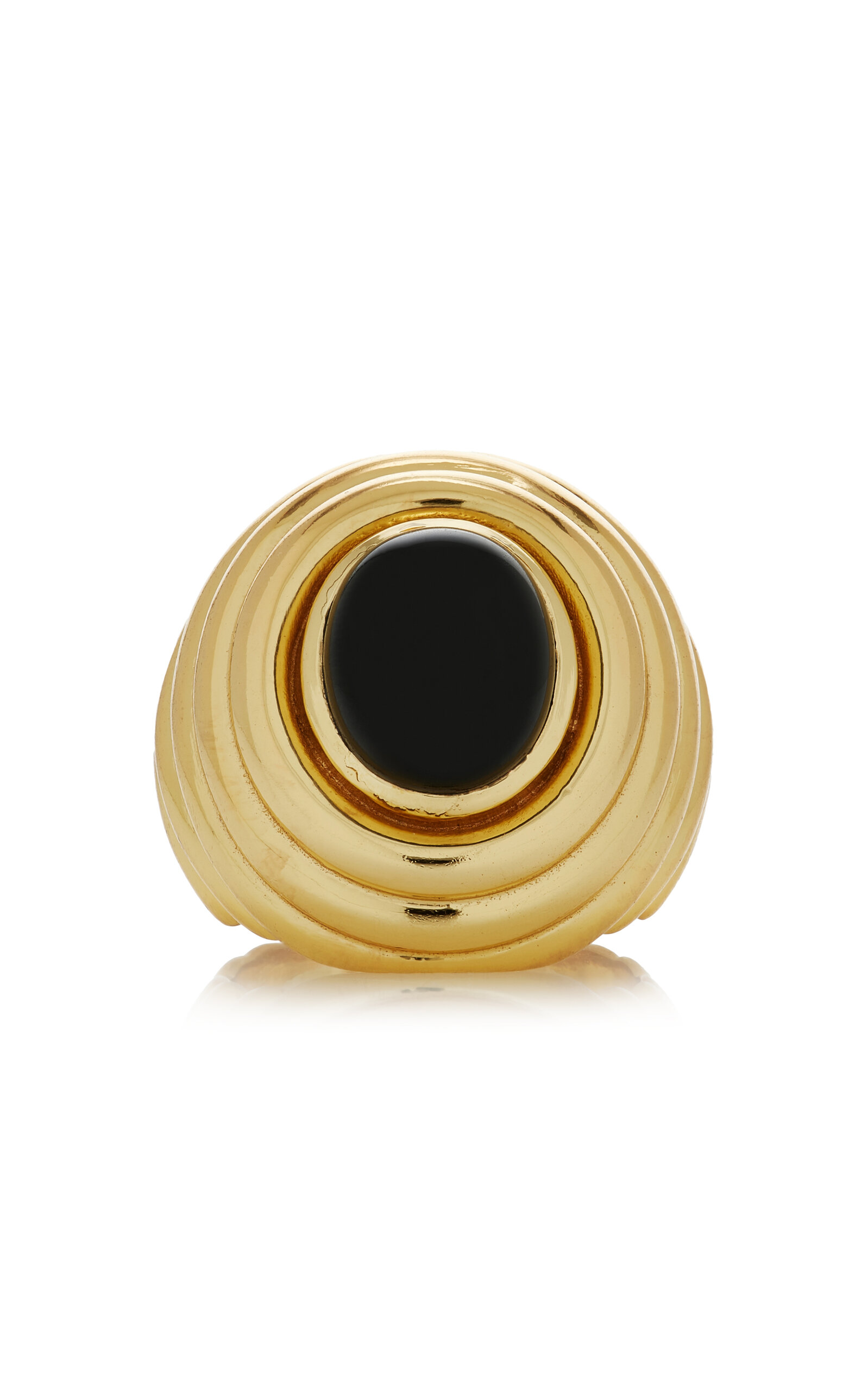 VALÉRE 22K Gold-Plated Onyx Ring