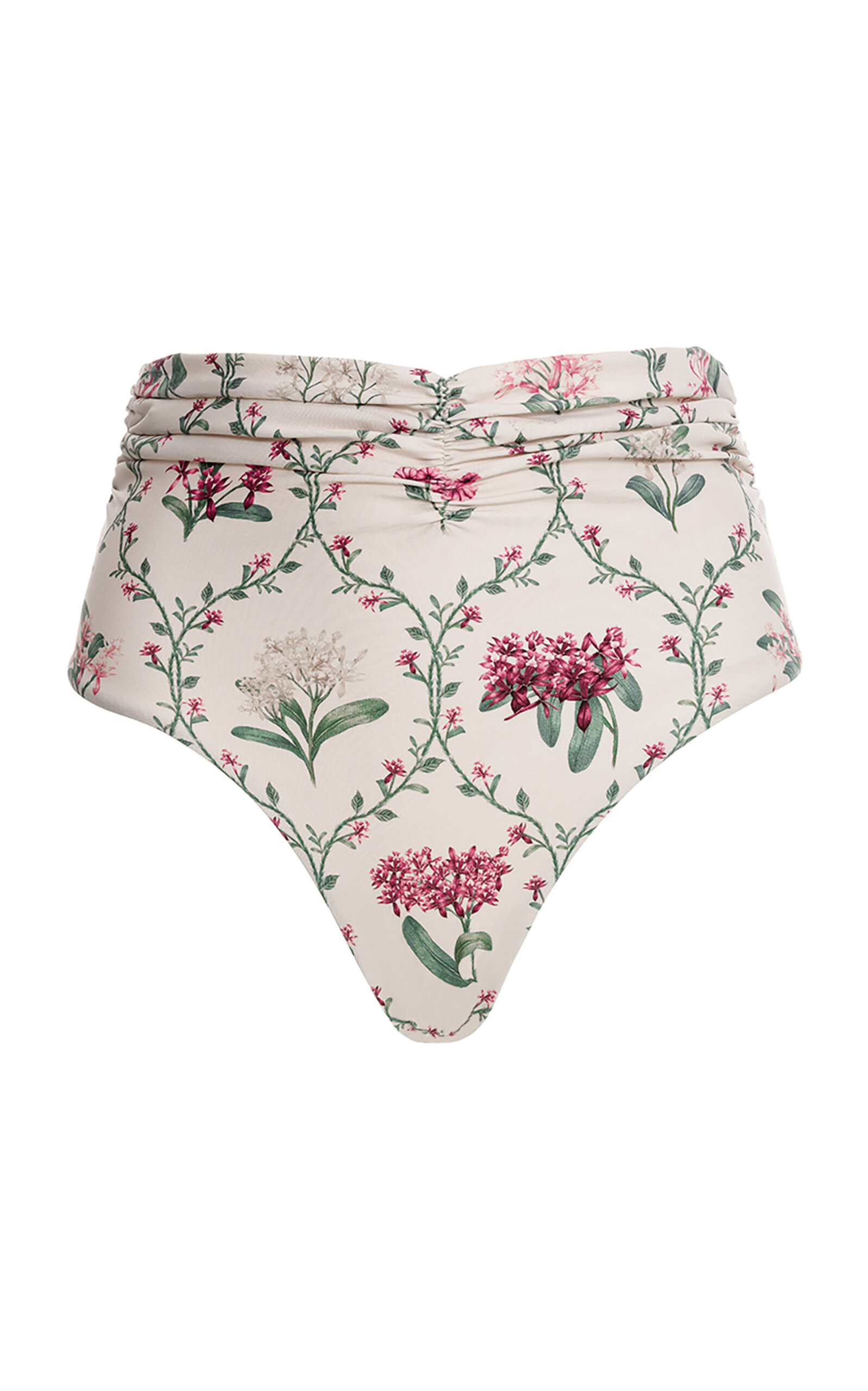 AGUA BY AGUA BENDITA VAIVEN FLORAL HIGH-WAISTED BIKINI BOTTOM 