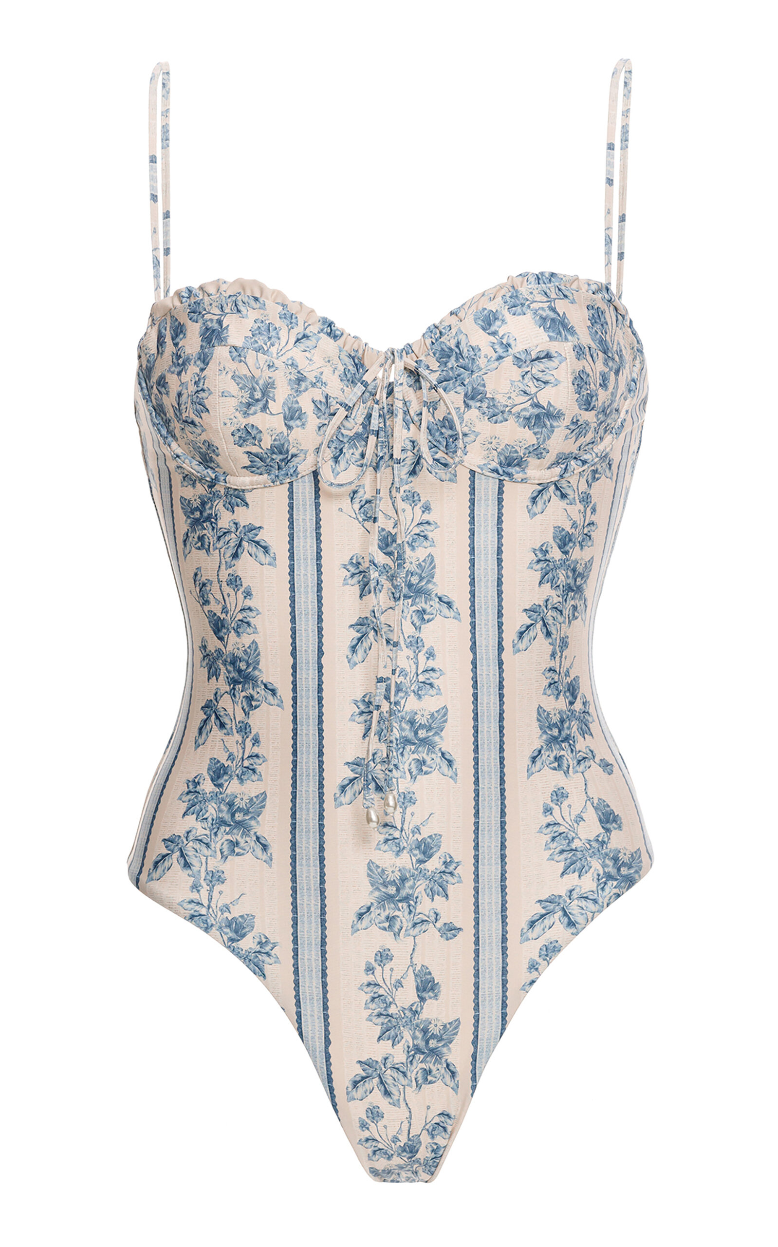 Ebano Floral Bustier One-Piece Swimsuit