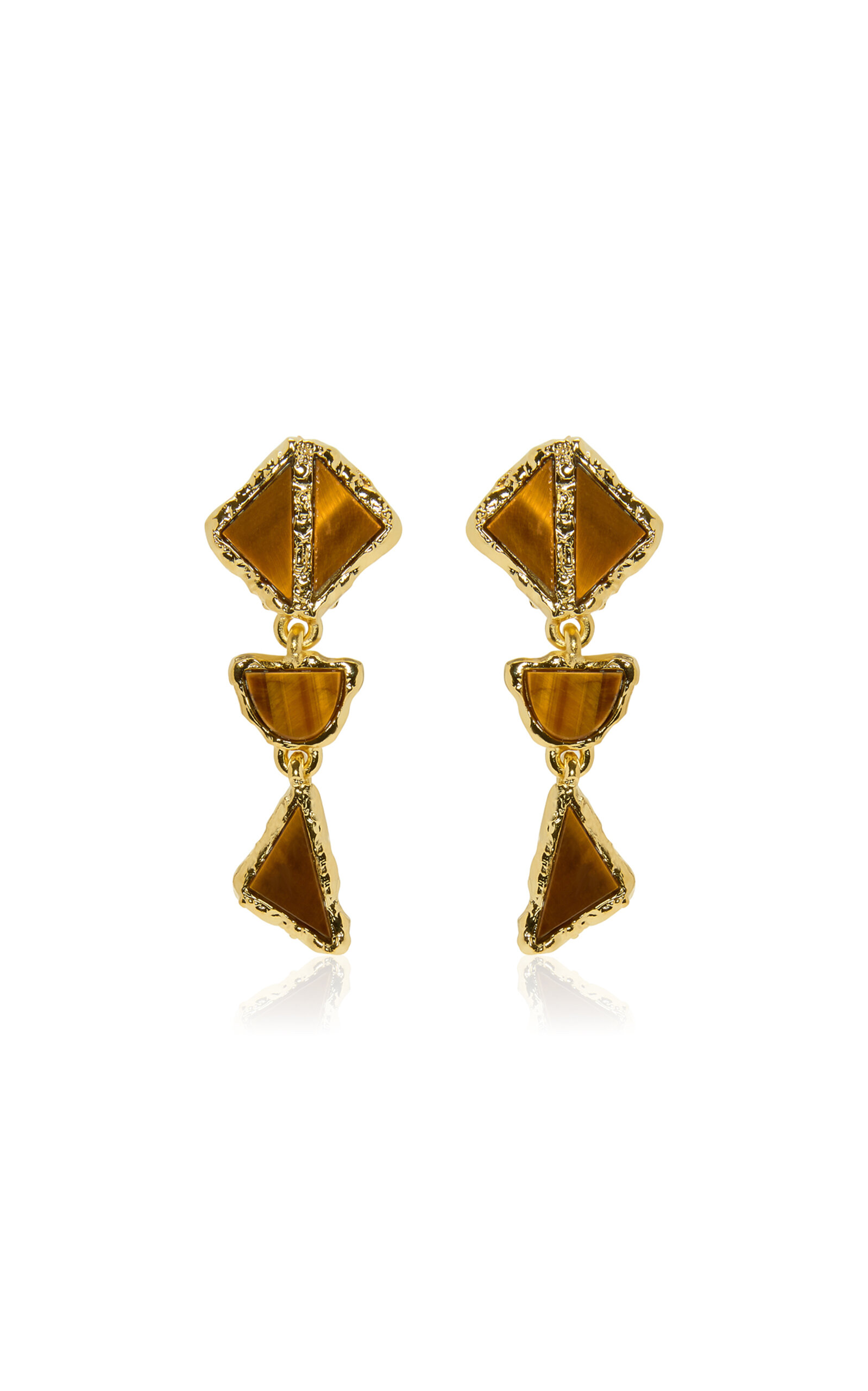 Shop Oscar De La Renta Tile Crystal Drop Earrings In Orange