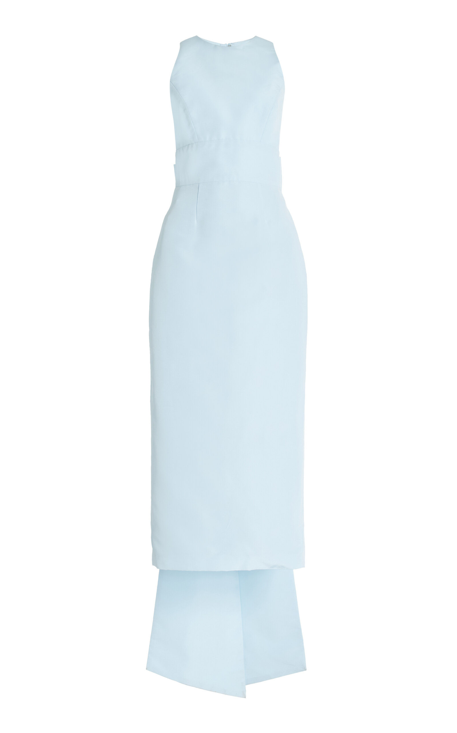 Cut-Out Tie-Detailed Silk Faille Column Gown