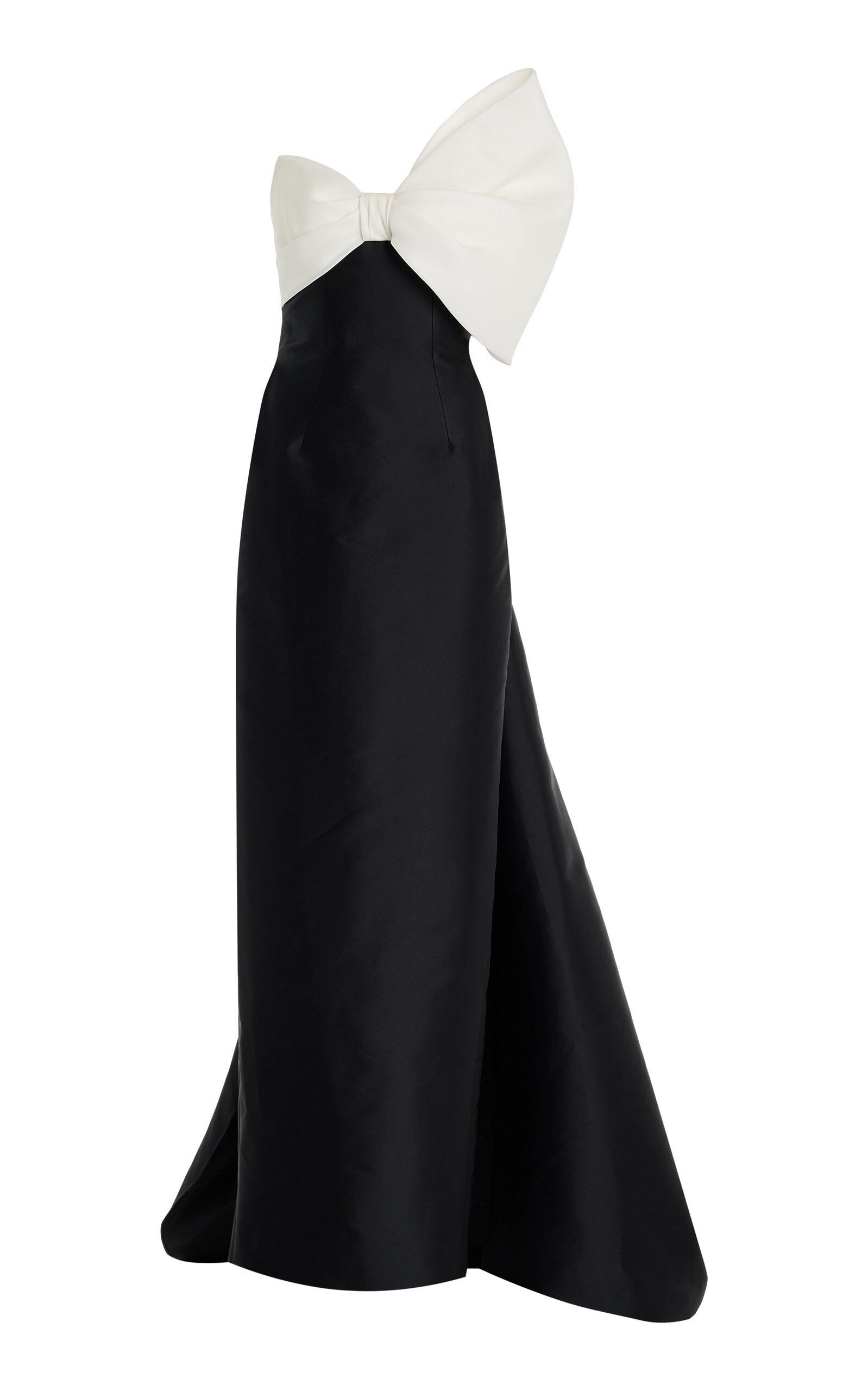 Asymmetric Bow-Detailed Silk Gown