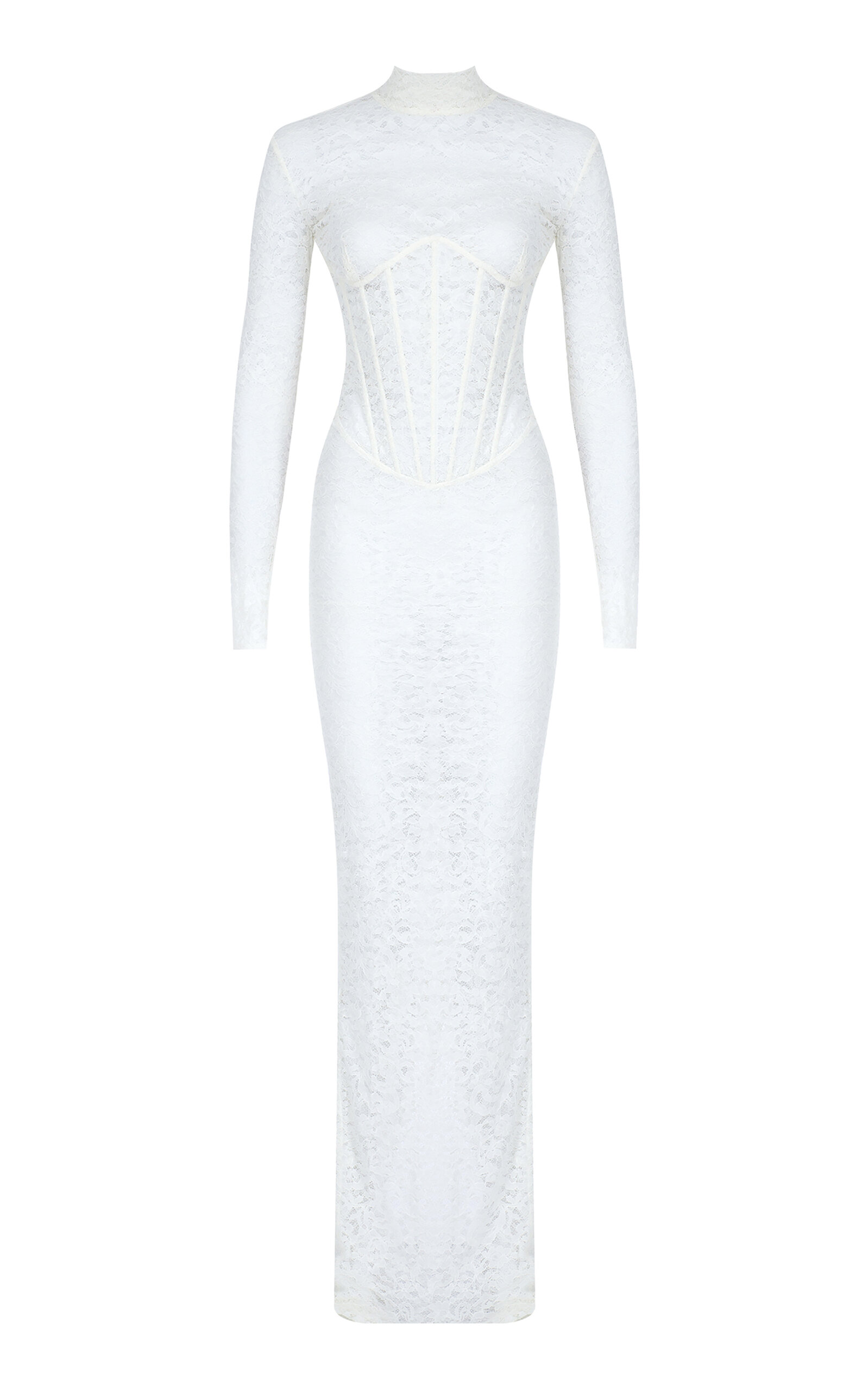 The New Arrivals Ilkyaz Ozel Isadora Lace Corset Maxi Dress In White