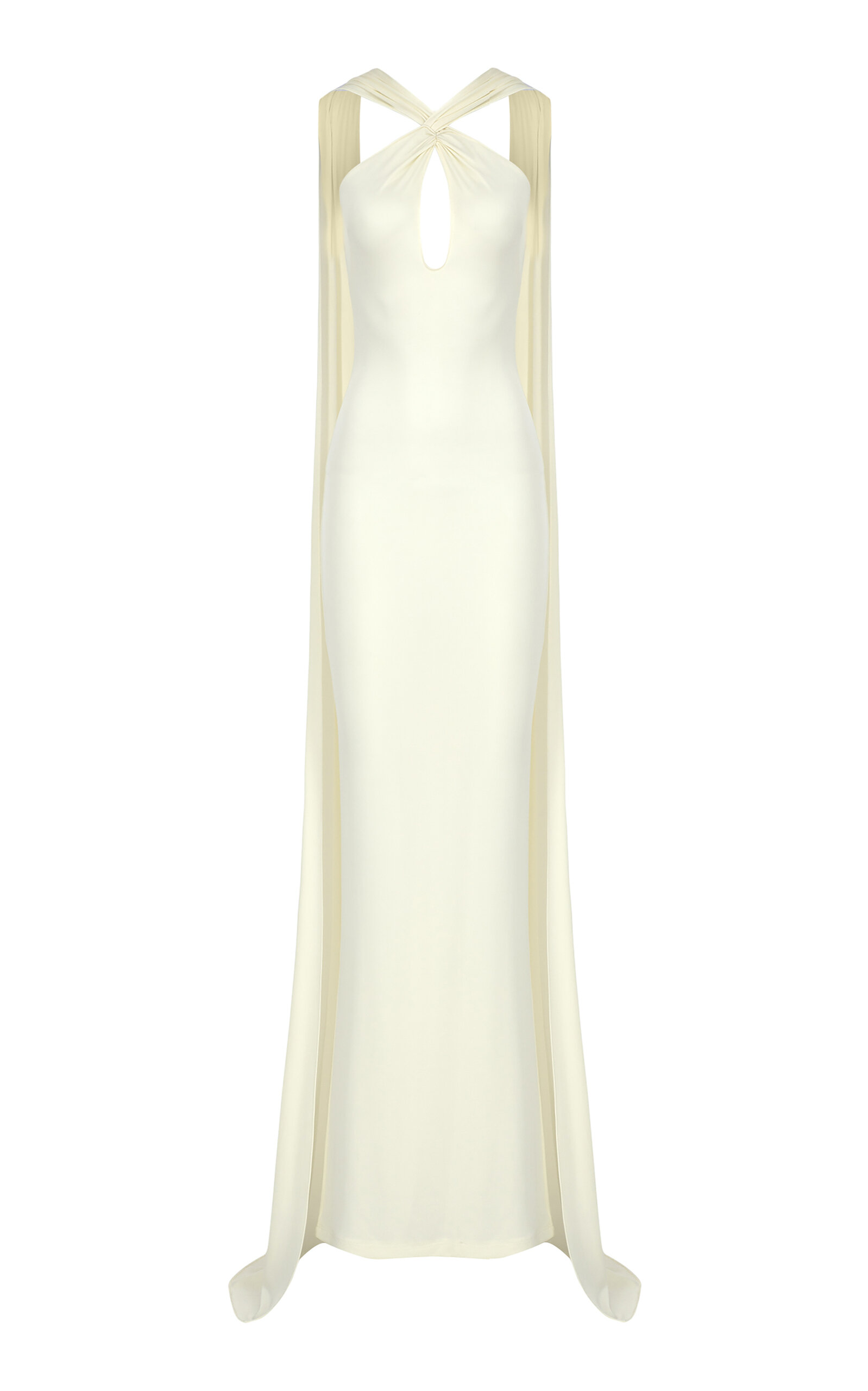The New Arrivals Ilkyaz Ozel Maia Twisted Jersey Maxi Dress In White