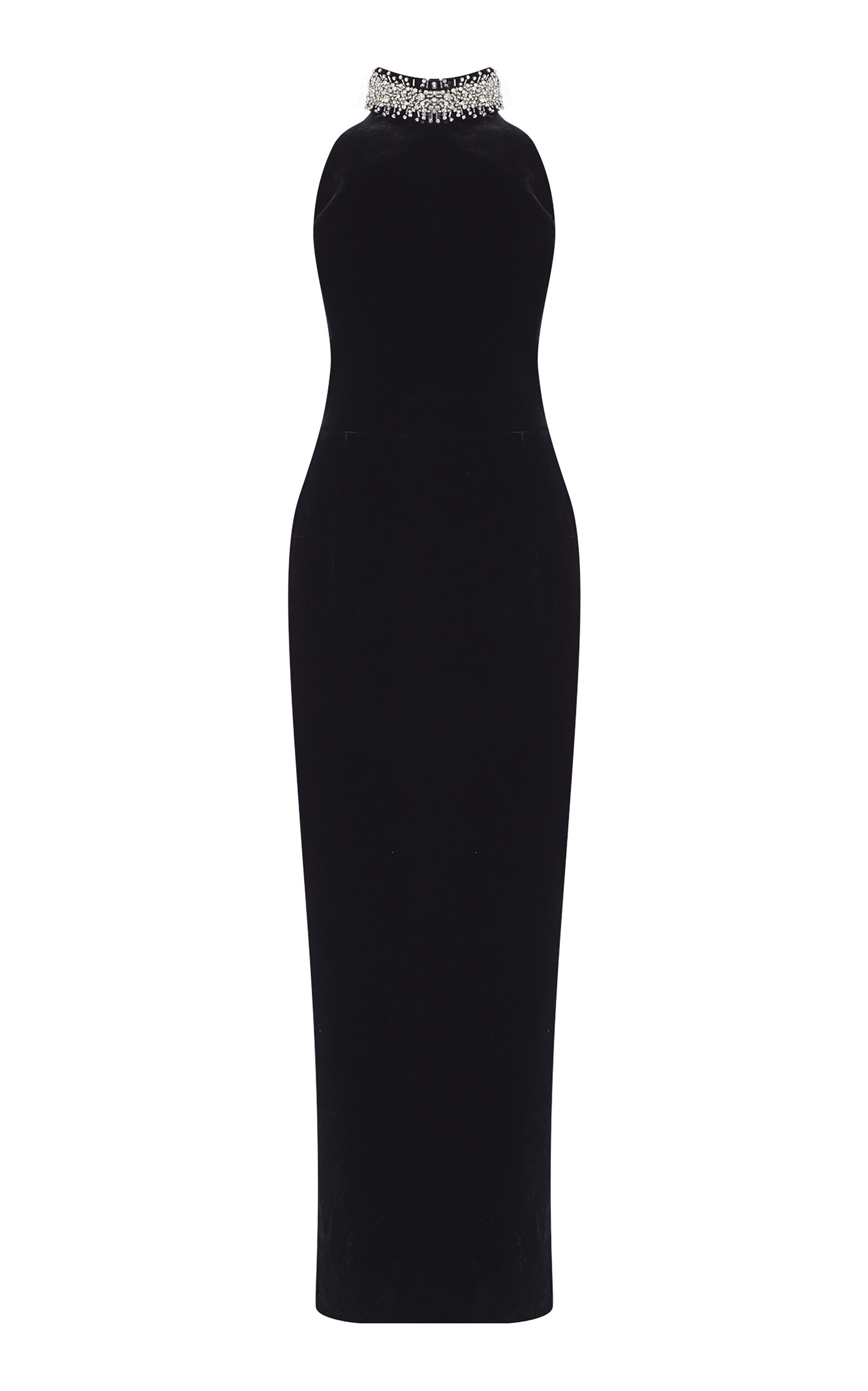 The New Arrivals Ilkyaz Ozel Hemingway Crystal-embellished Silk Maxi Dress In Black