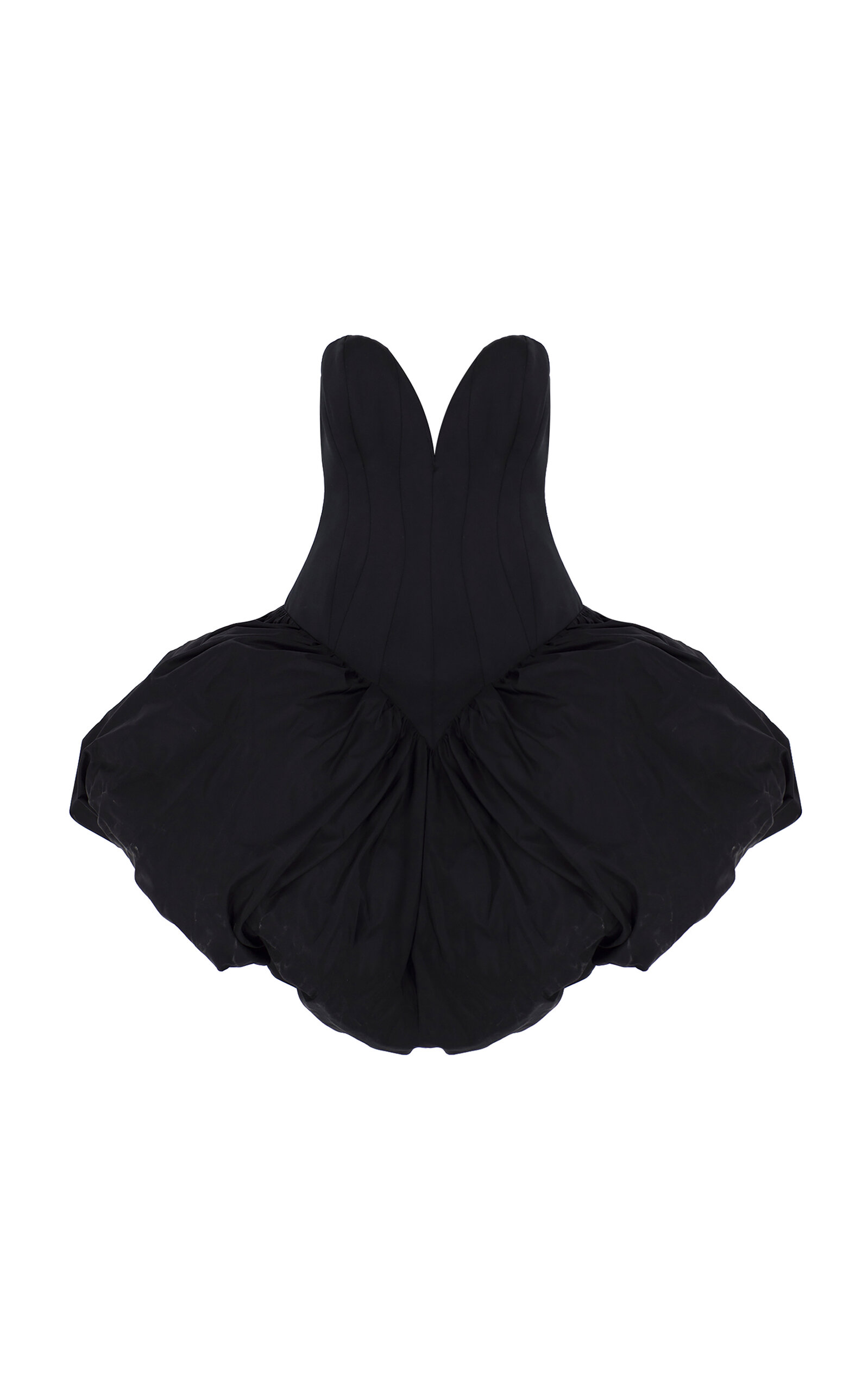 The New Arrivals Ilkyaz Ozel Farana Silk Bubble Mini Dress In Black