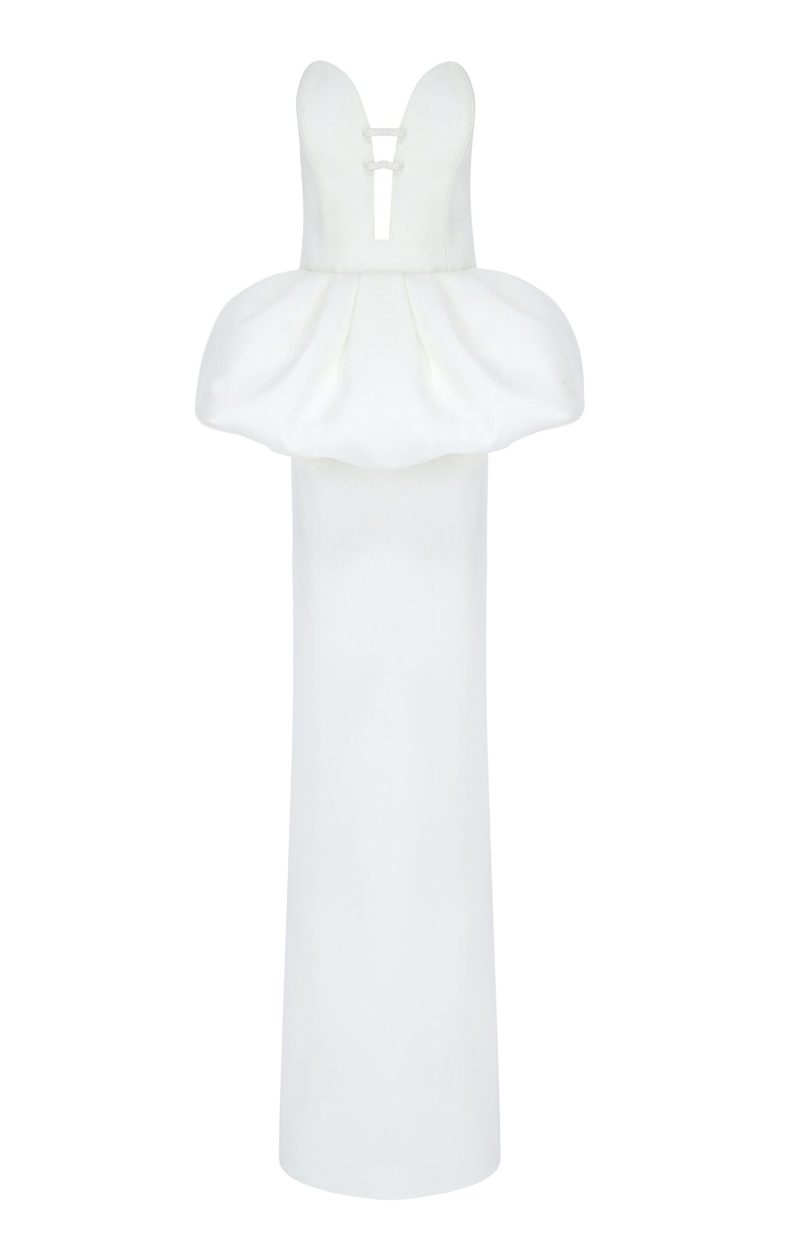 The New Arrivals Ilkyaz Ozel Lia Crepe Peplum Maxi Dress In White