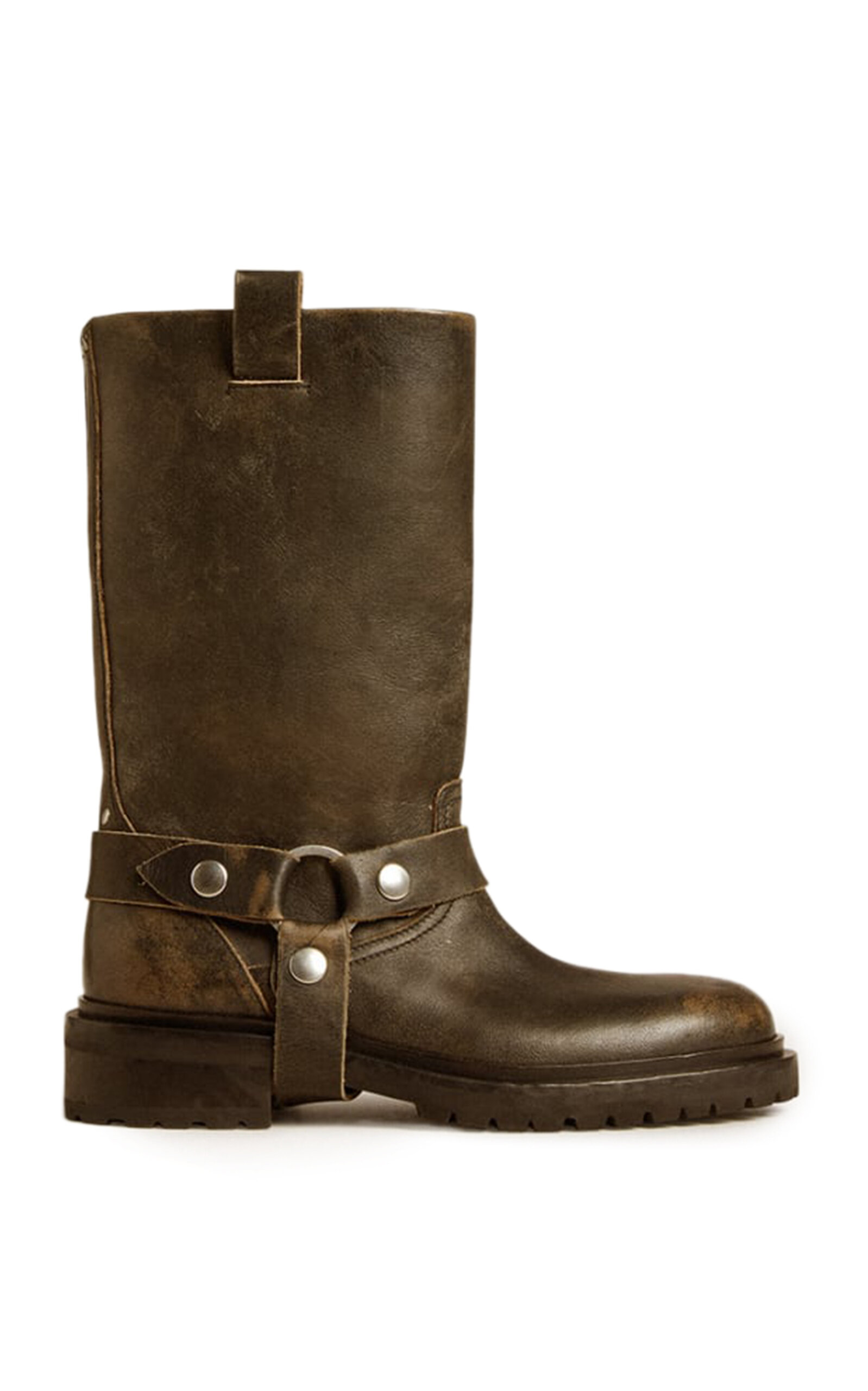 Shop Golden Goose Kurt Distressed Leather Boots In Brown