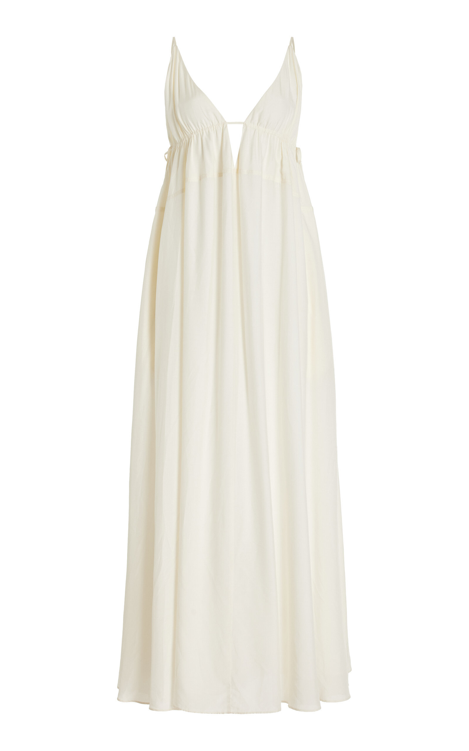 Shop Simkhai Josephine Crepe Maxi Dress In White