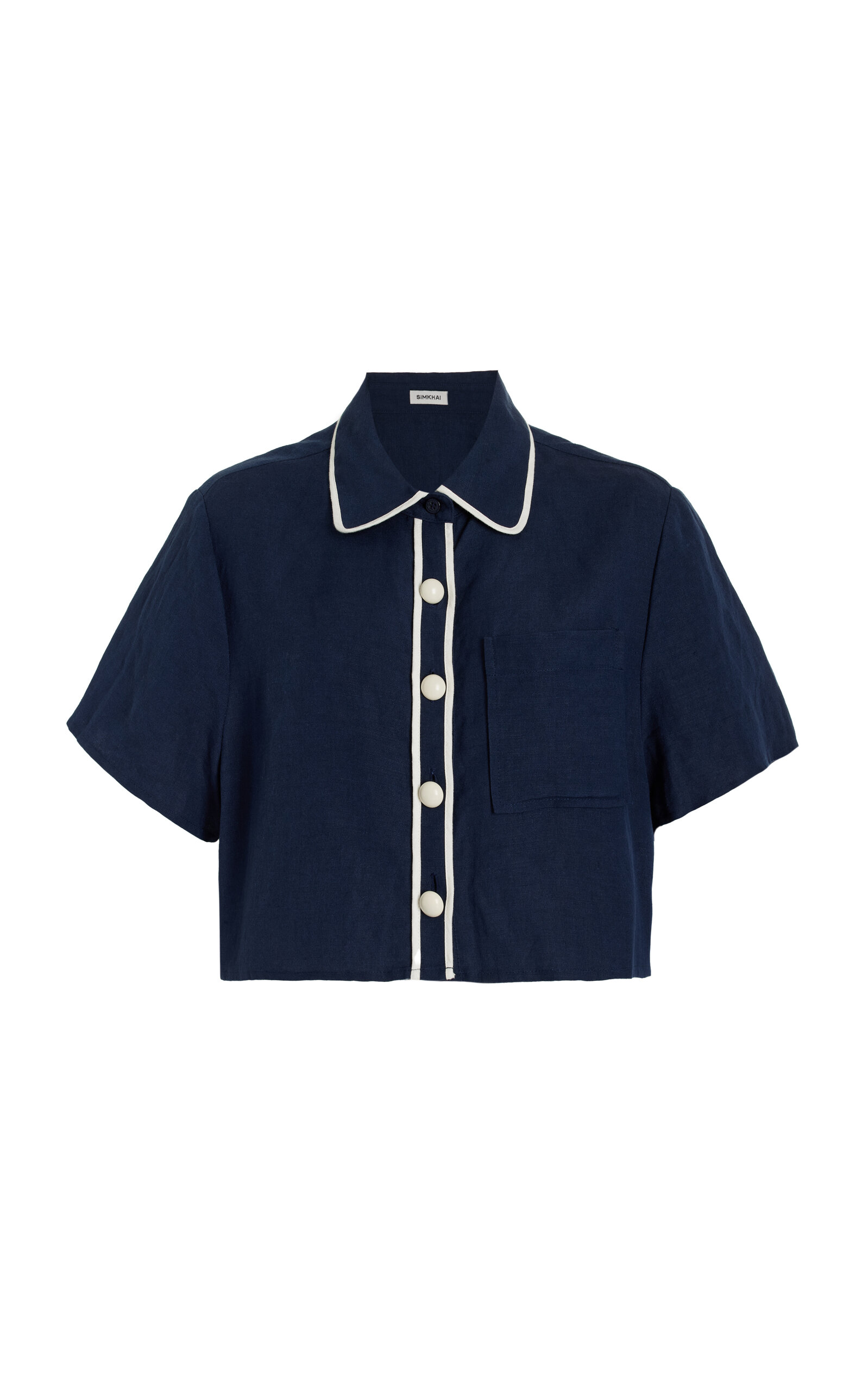 Solange Cropped Linen-Blend Shirt